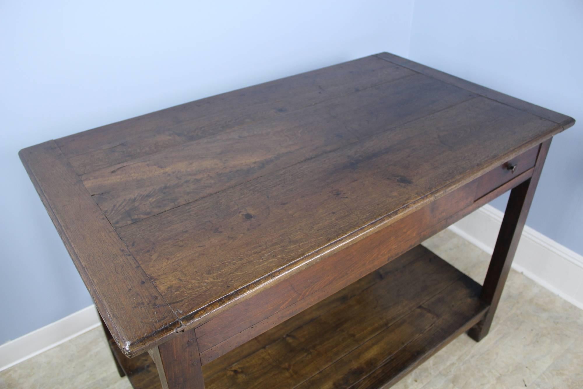 Antique French Oak Work Table In Good Condition In Port Chester, NY