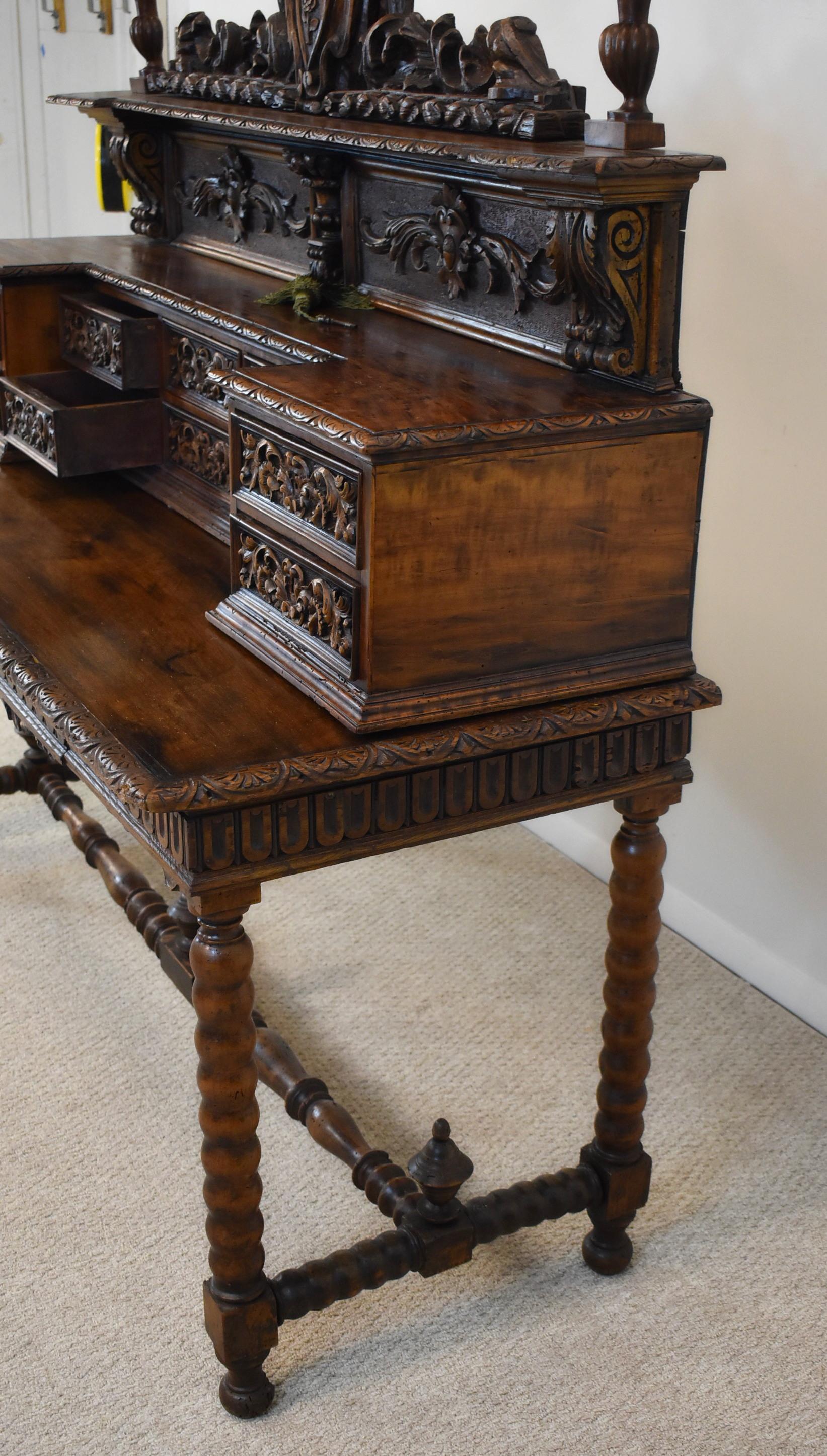 Antique French Oak Writing Desk Late 19th Century For Sale 2