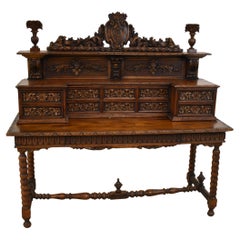 Antique French Oak Writing Desk Late 19th Century