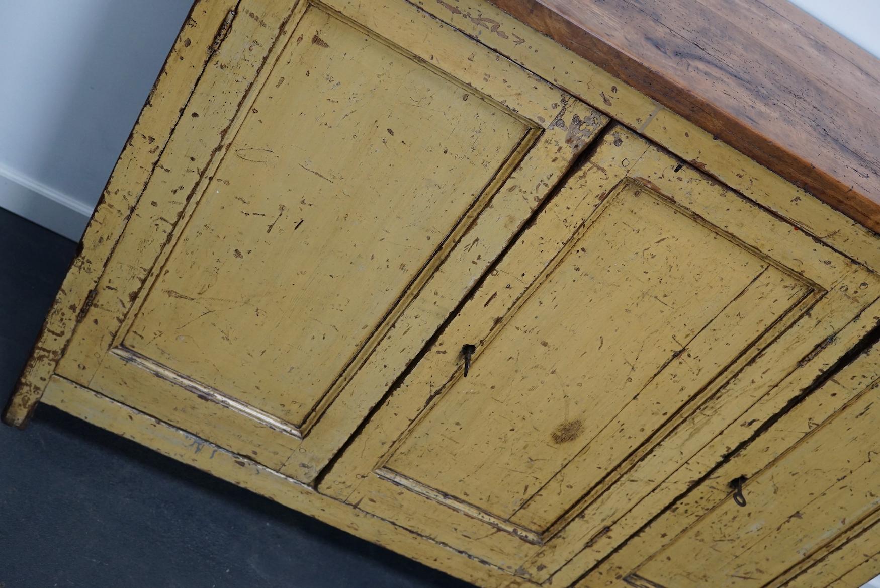 Antique French Ochre Sideboard, Late 19th Century 7