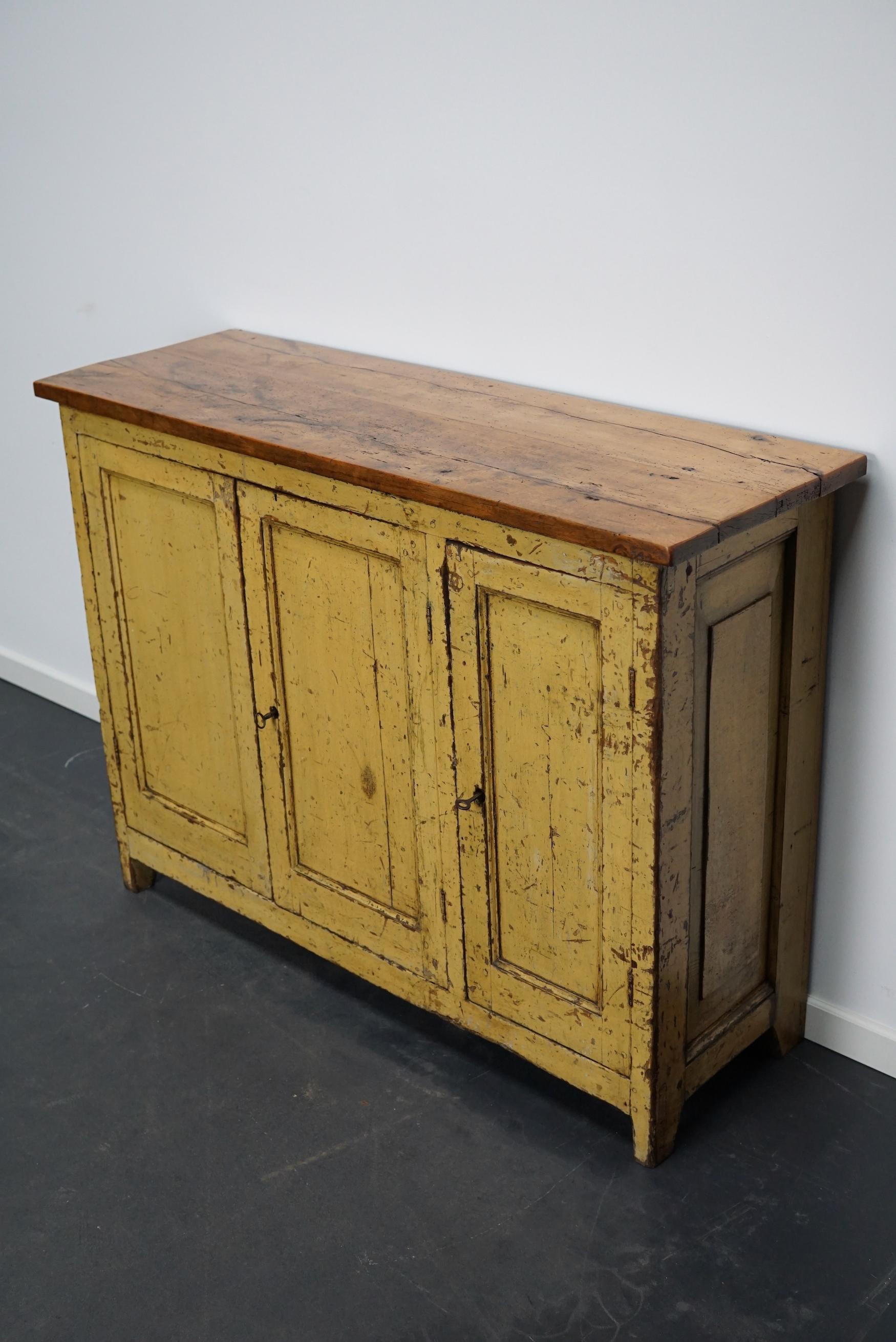 Antique French Ochre Sideboard, Late 19th Century 2