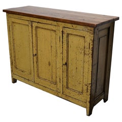 Antique French Ochre Sideboard, Late 19th Century