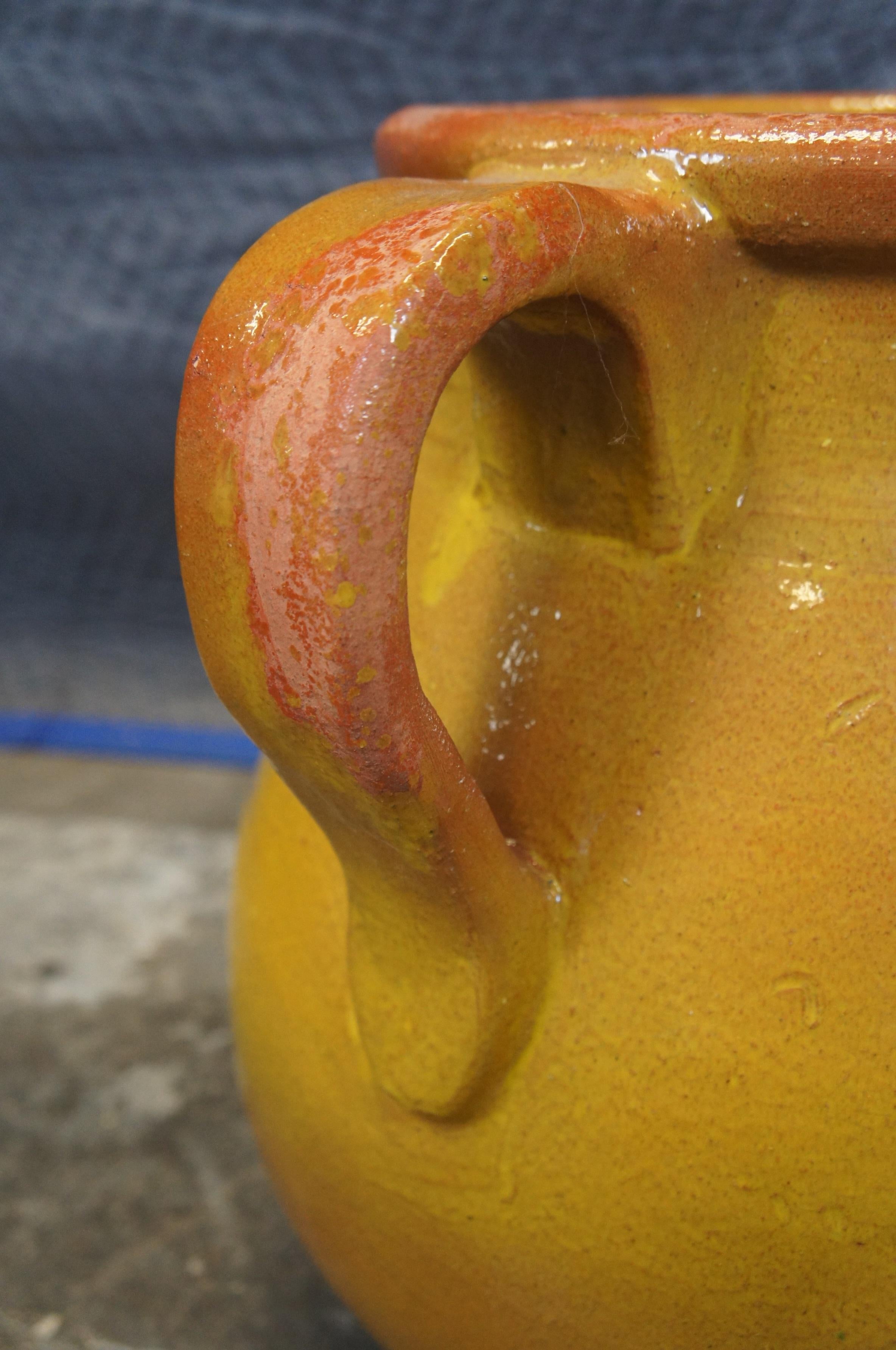 Antique French Ochre Terracotta Olive Oil Jar Jarrón Amphora Vessel 19