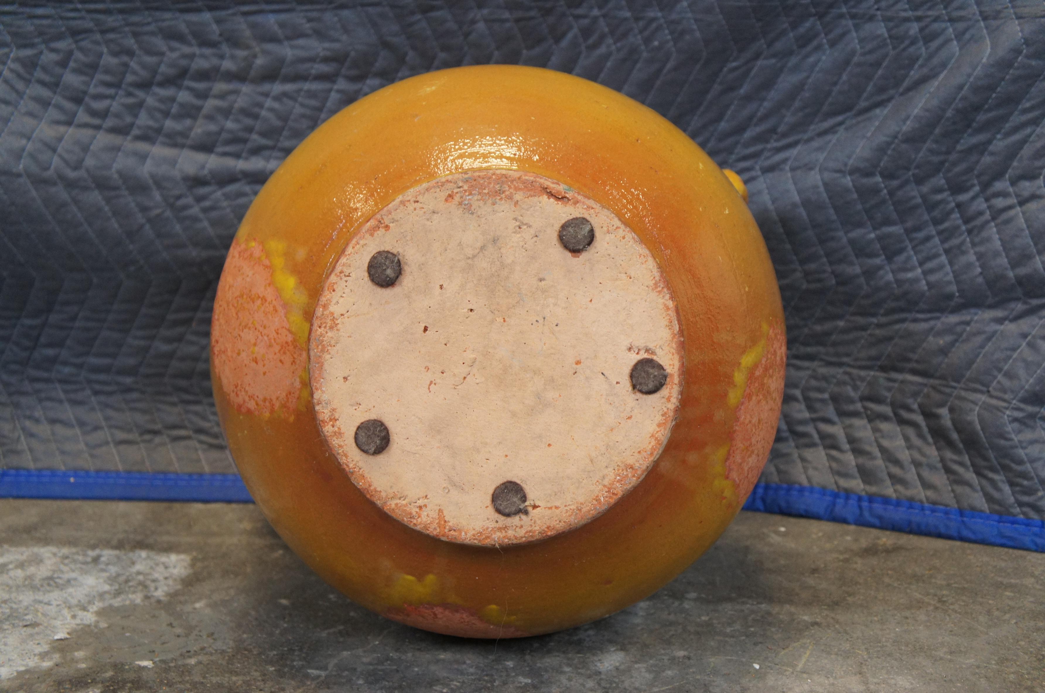 Antique French Ochre Terracotta Olive Oil Jar Jarrón Amphora Vessel 19
