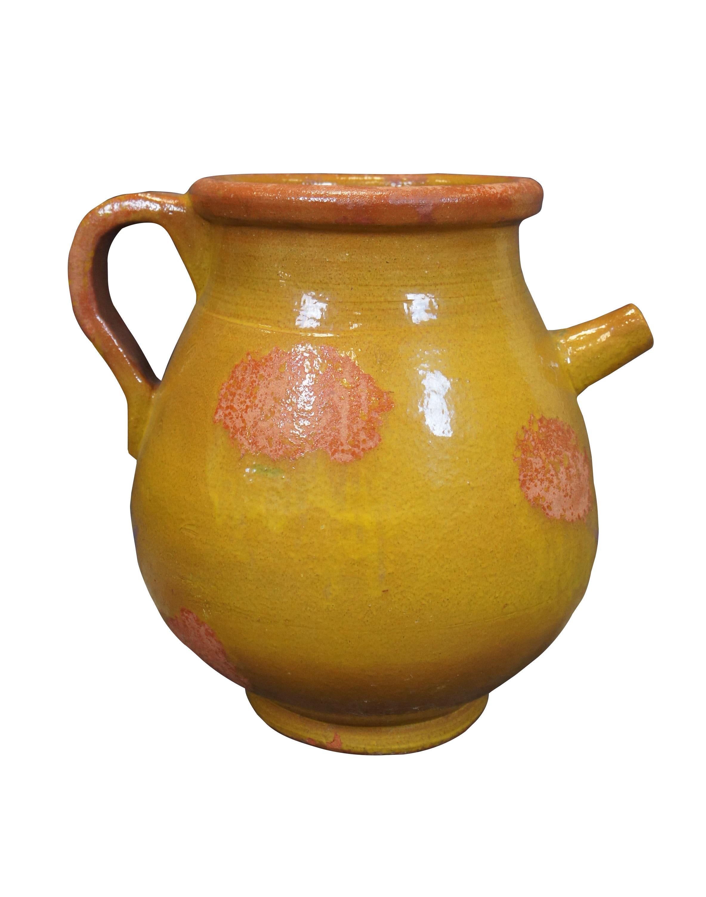 Antique French Ochre Terracotta Olive Oil Jar Jarrón Amphora Vessel 19