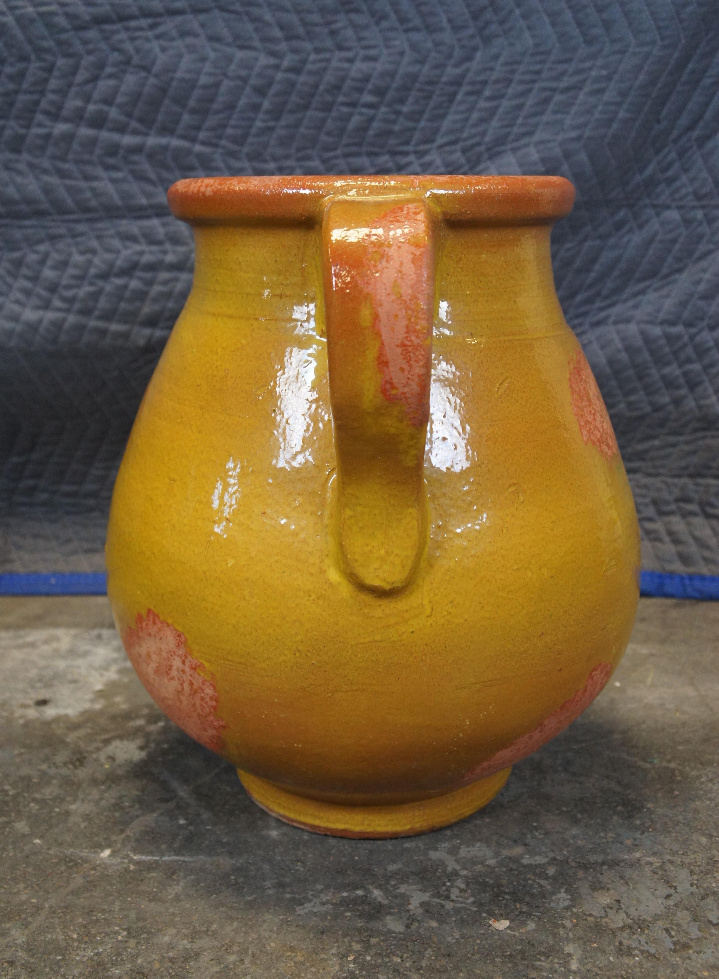 Antique French Ochre Terracotta Olive Oil Jar Jarrón Amphora Vessel 19
