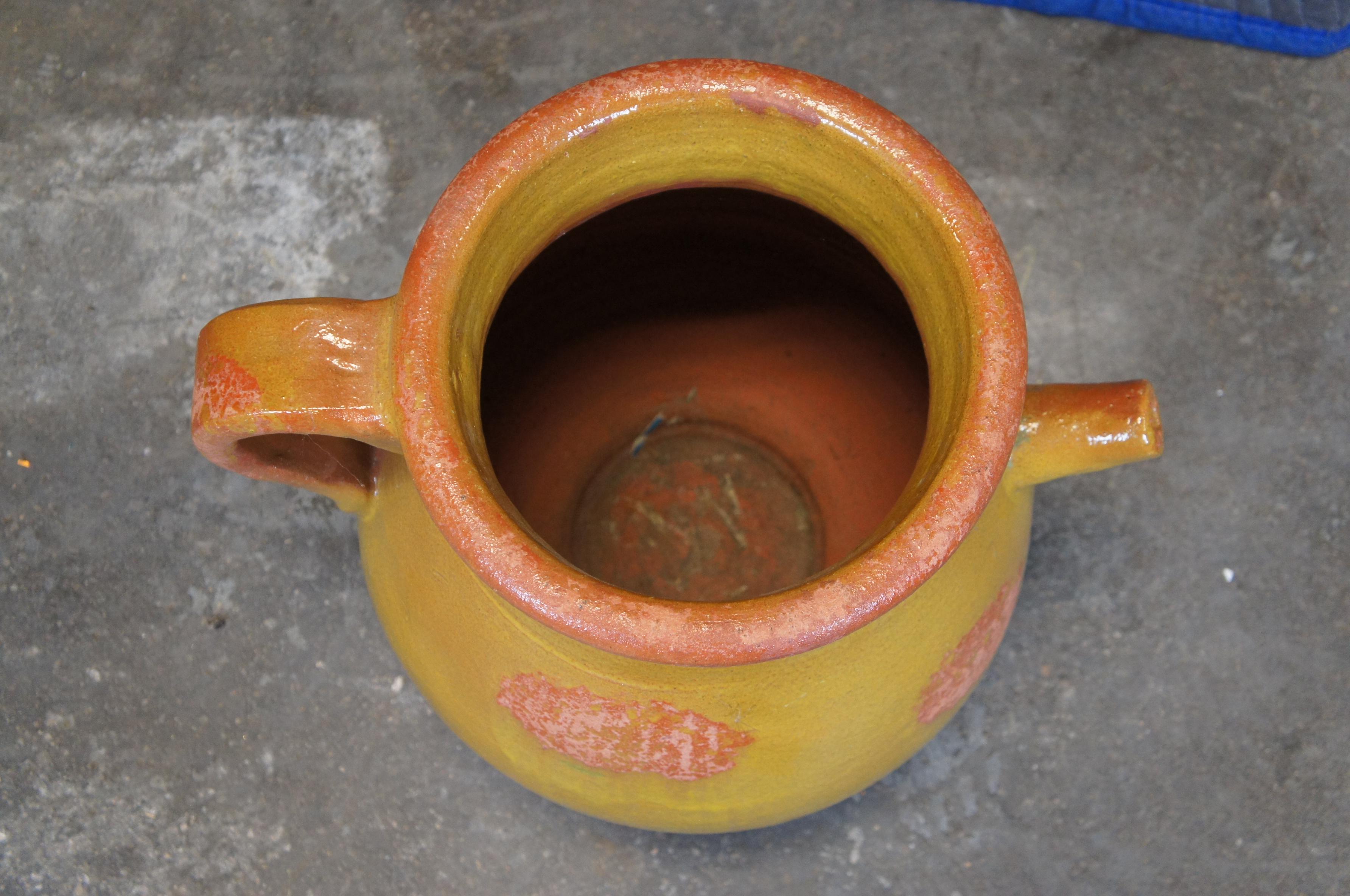 Antique French Ochre Terracotta Olive Oil Jar Jarrón Amphora Vessel 19