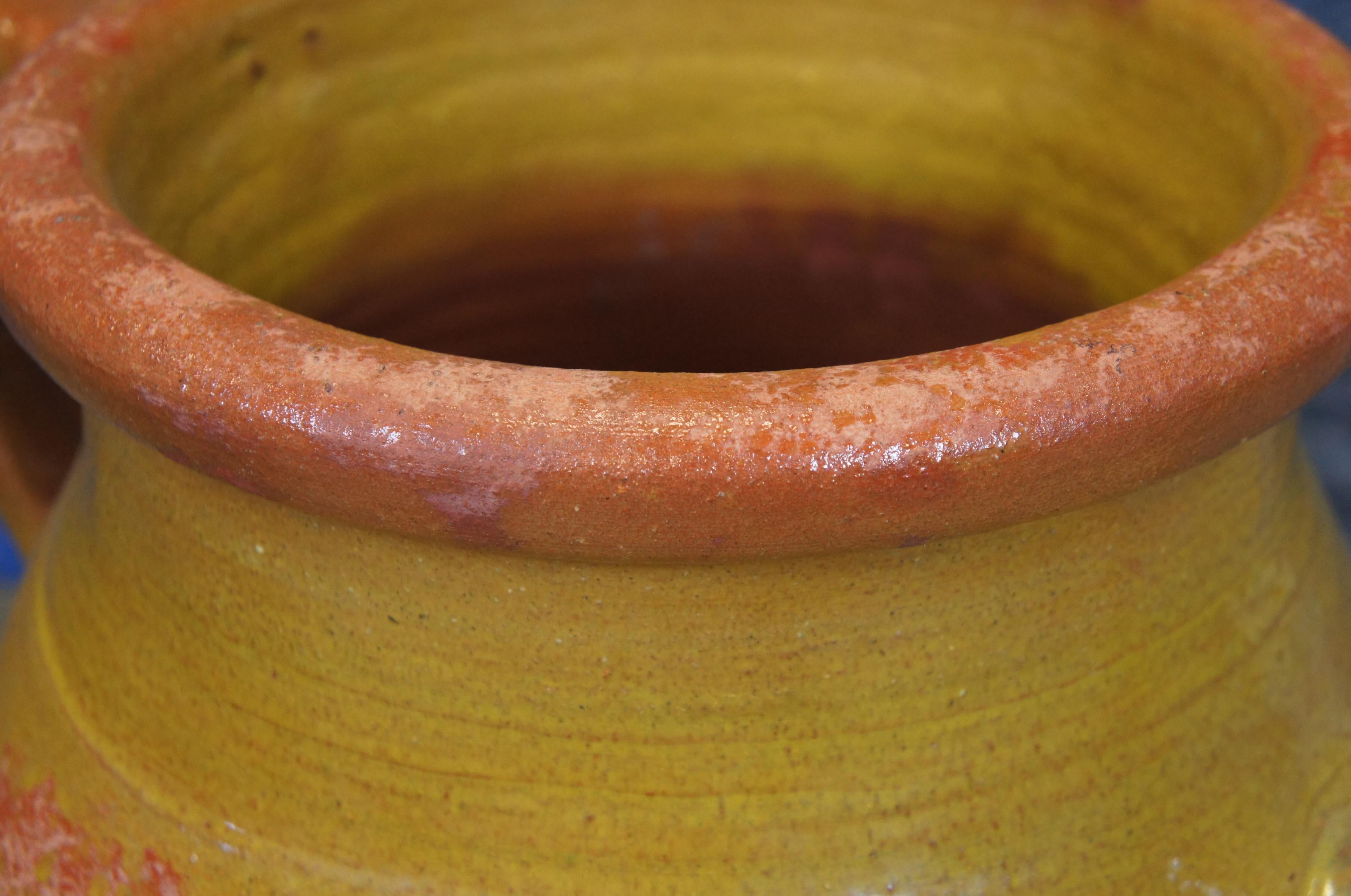 Antique French Ochre Terracotta Olive Oil Jar Jarrón Amphora Vessel 19