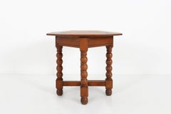 Antique French tavolo ottangolare pieghevole in rovere massiccio, 1850 ca.