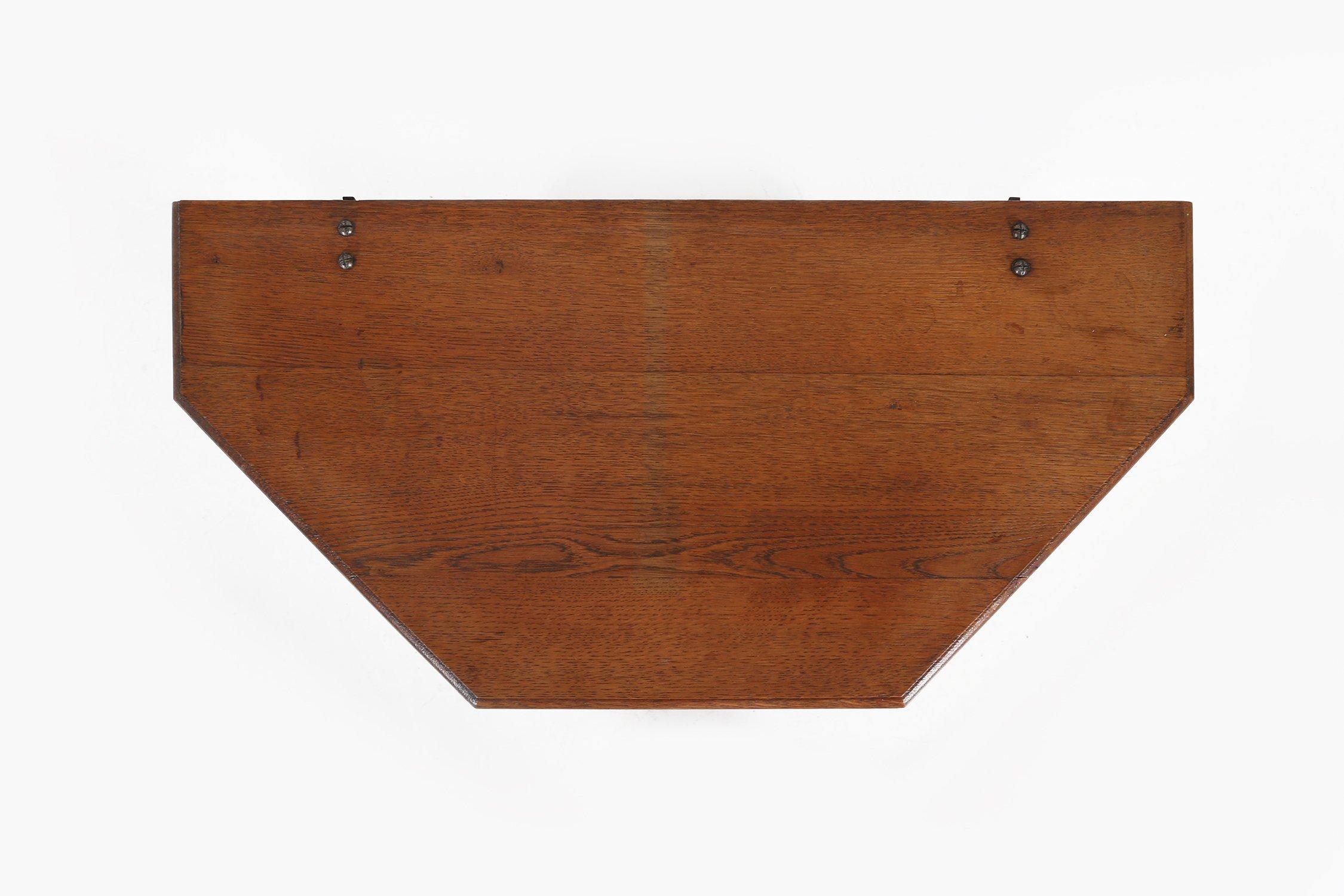 Francese Antique French tavolo ottangolare pieghevole in rovere massiccio, 1850 ca. in vendita