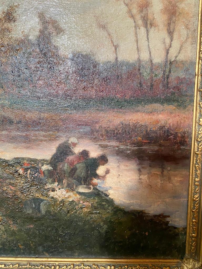 Francese Antique French Olio su tela, XIX secolo in vendita