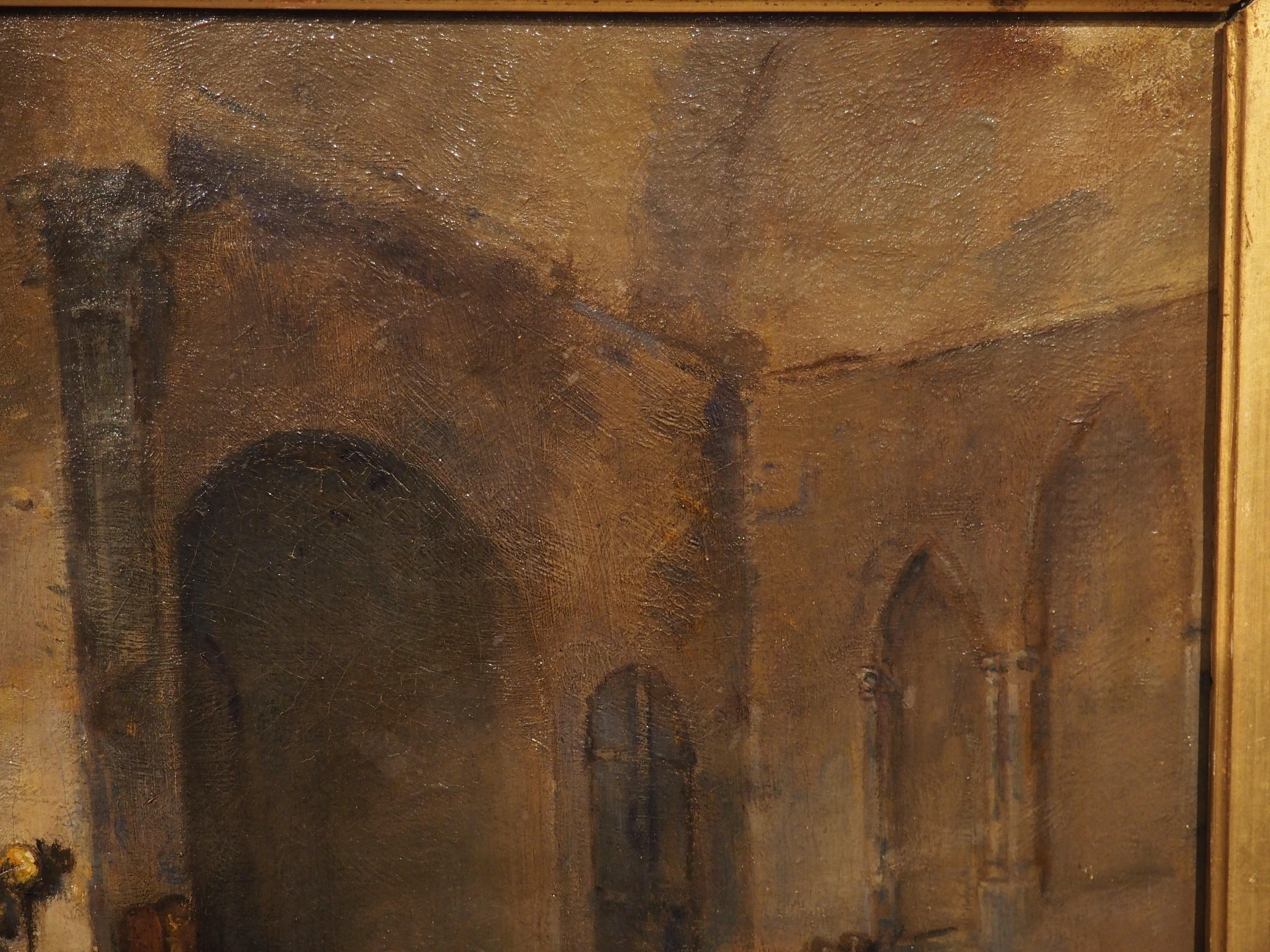 Antique French Oil on Canvas, in the Kitchens of the Chateau, circa 1890s 8