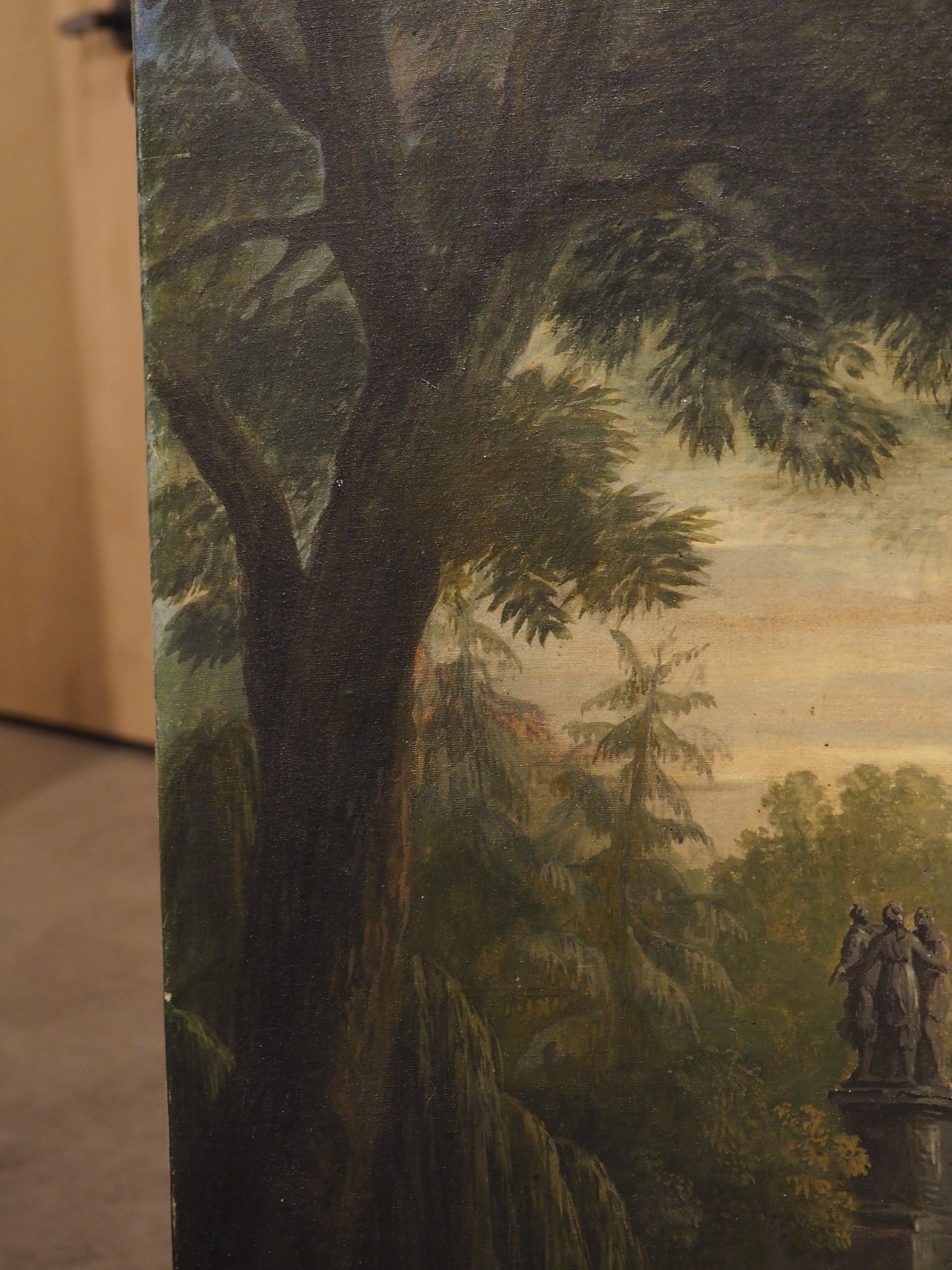 Antique French Öl auf Leinwand Landschaftsgemälde in der Art von Hubert Robert im Angebot 6