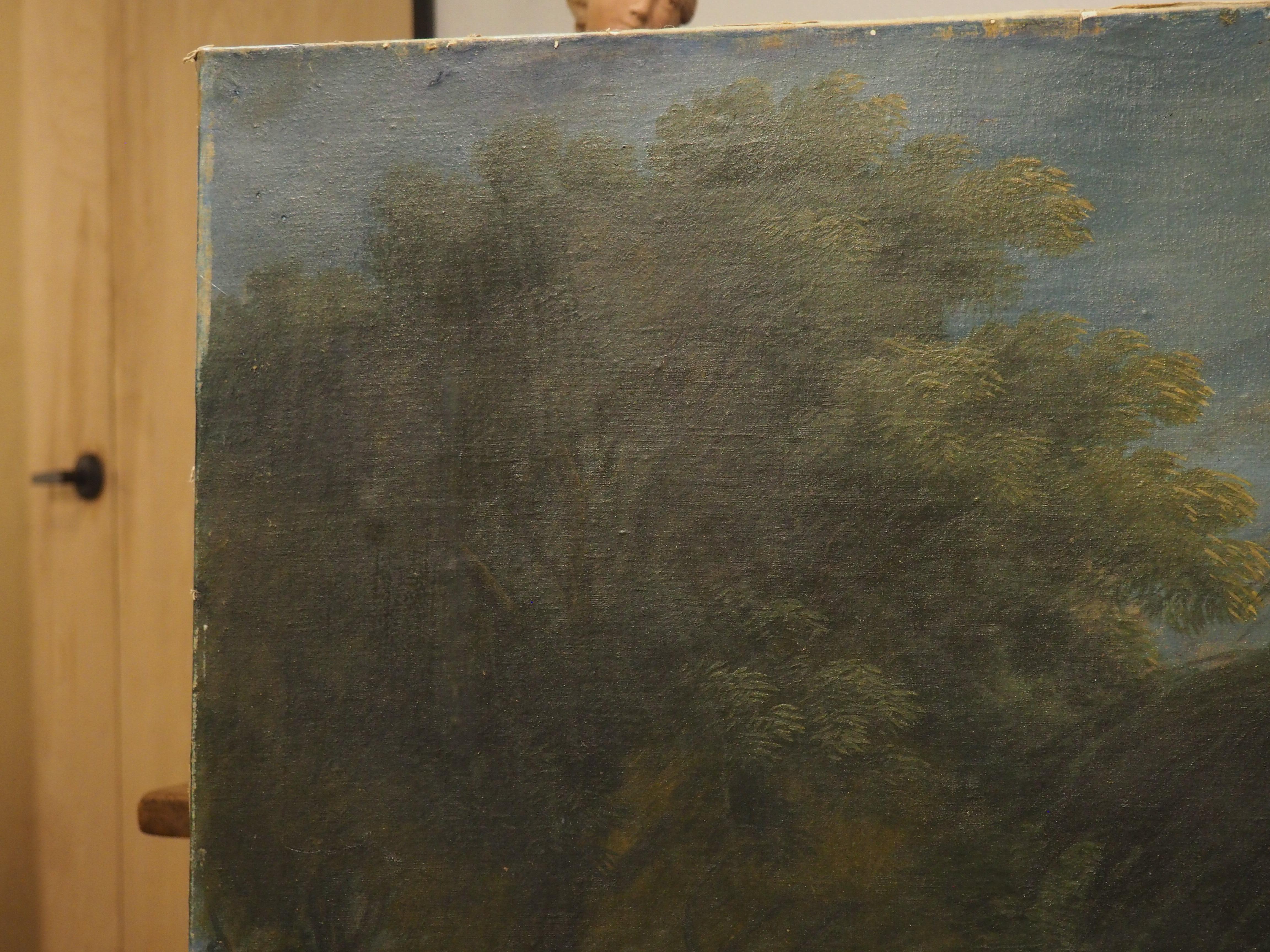 Antique French Öl auf Leinwand Landschaftsgemälde in der Art von Hubert Robert im Angebot 8