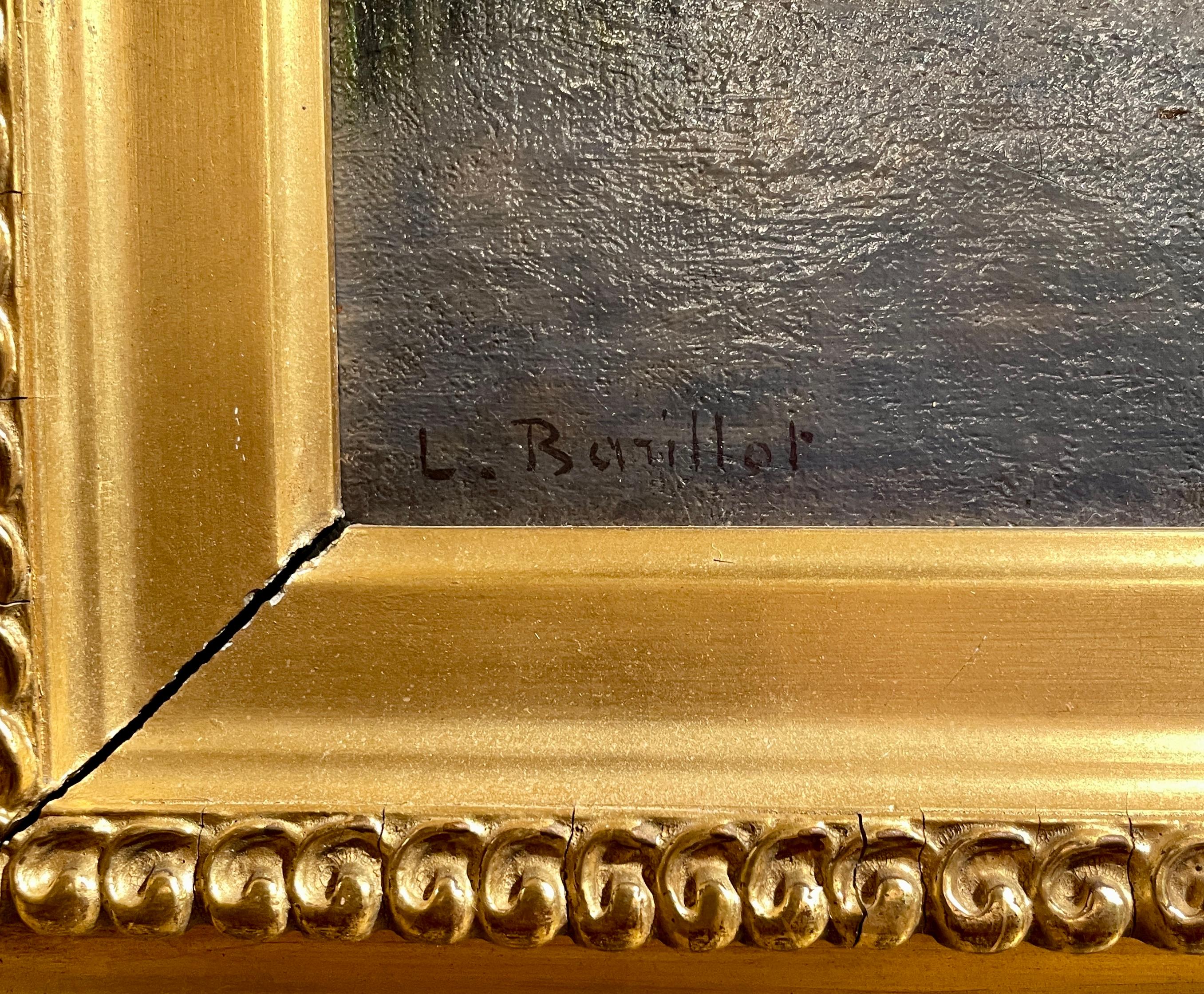 Antique French Oil on Canvas Landscape Painting Signed Léon Barillot, Circa 1890 For Sale 1