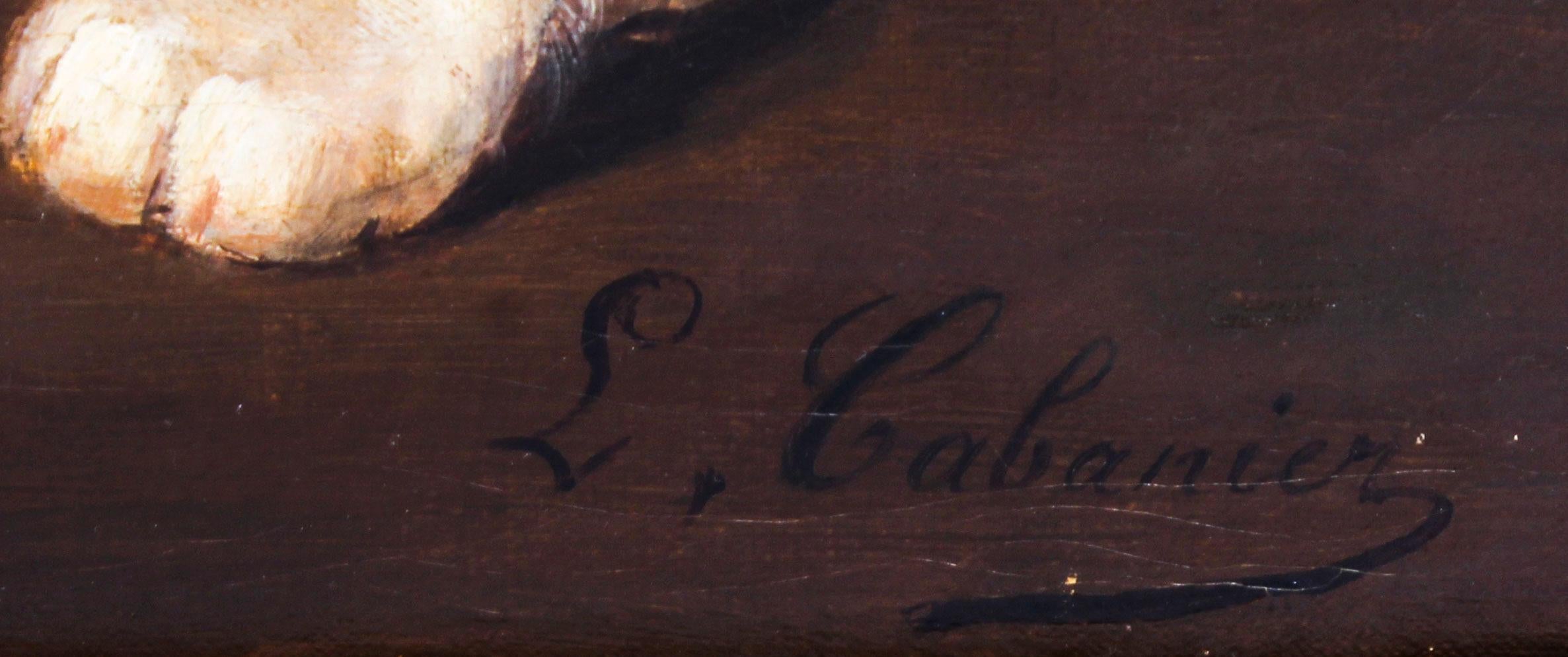 Mid-19th Century Antique French Oil on Canvas Painting of Kittens L. Cabaniez, 19th Century