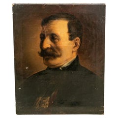 Antique French Oil on Canvas Portrait