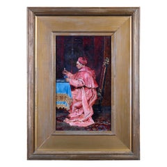 French Oil on Panel Painting after Croegaert of Catholic Cardinal, circa 1880