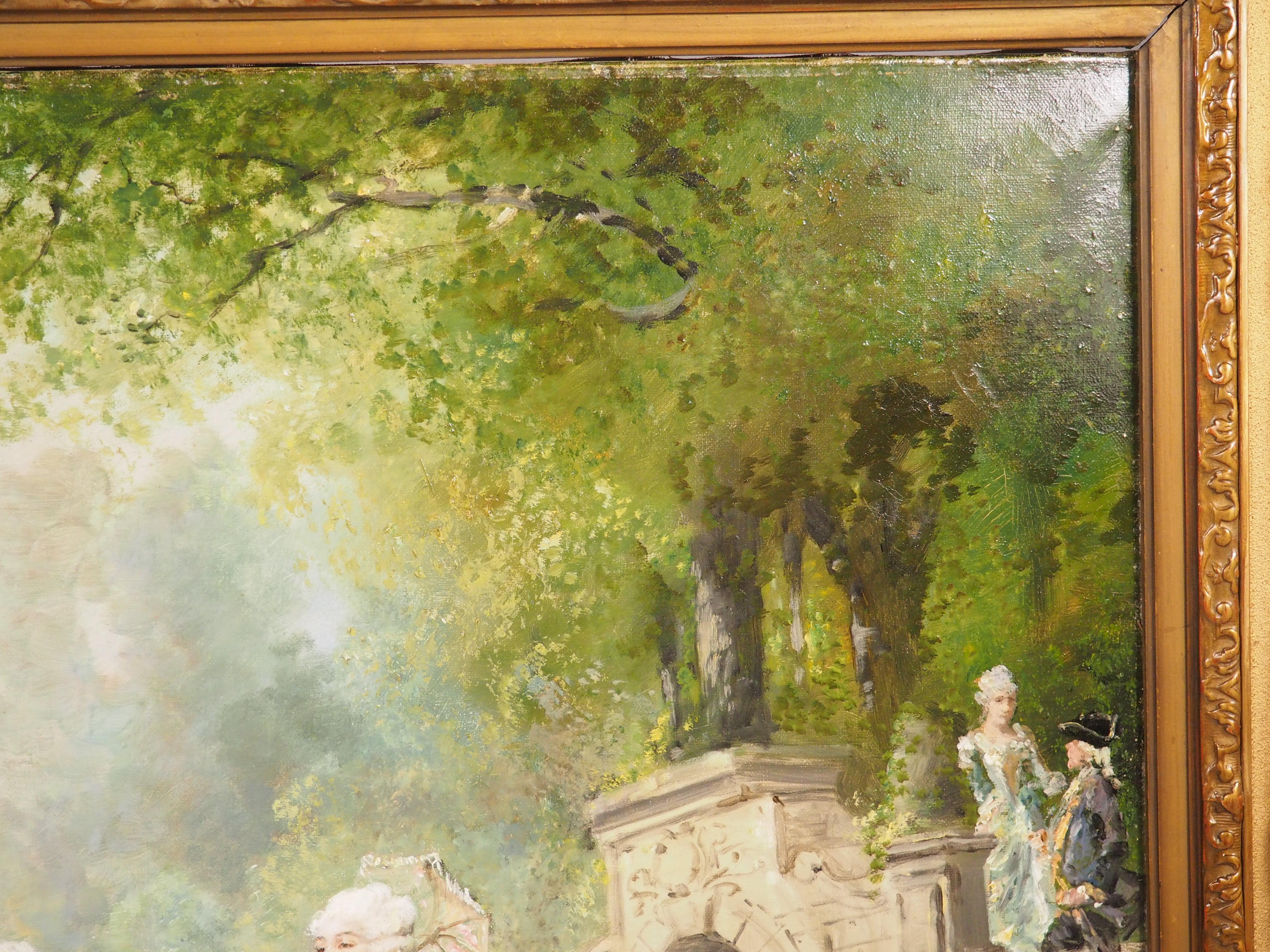 Antiguo óleo francés, 