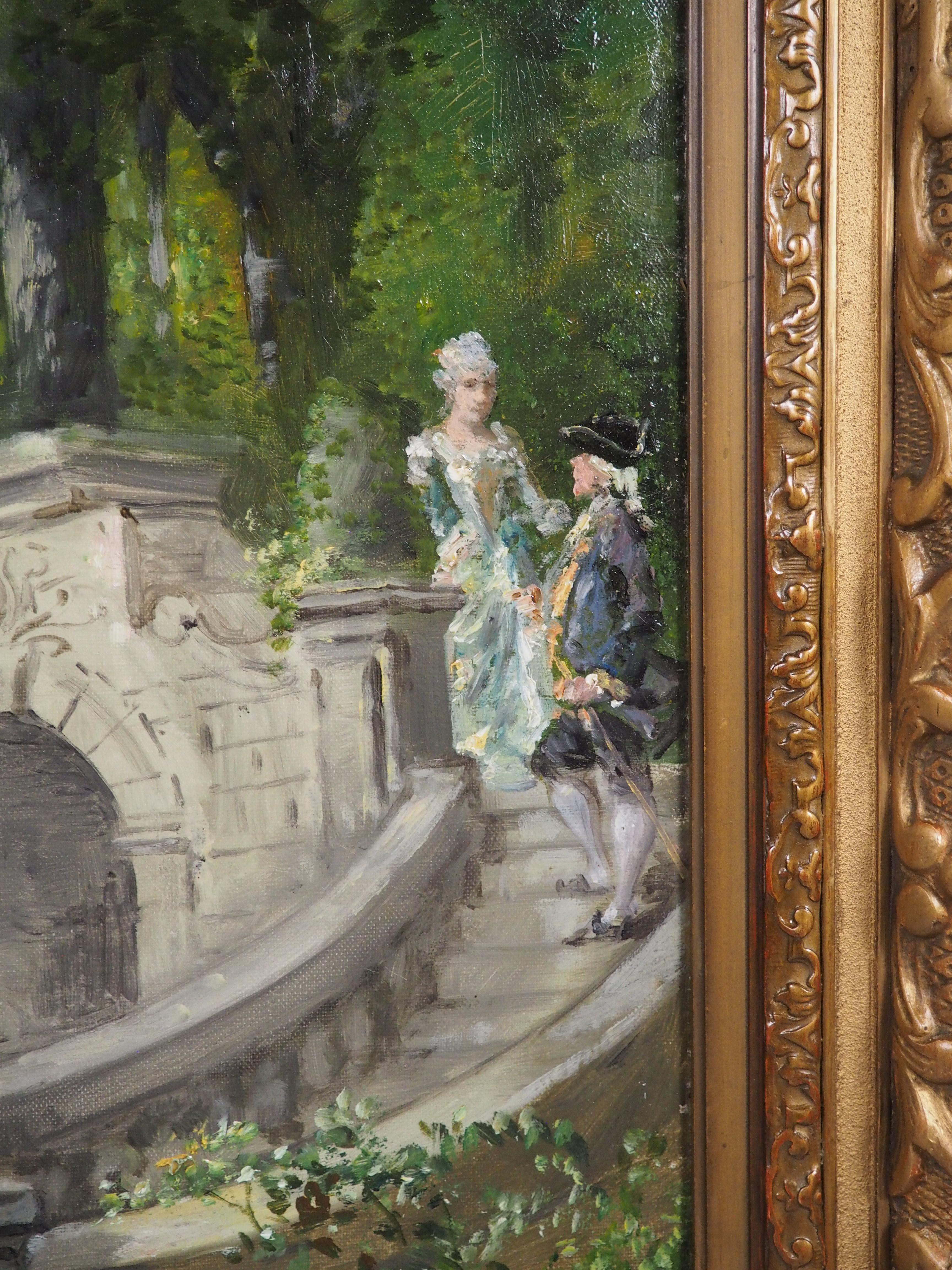 Antiguo óleo francés, 