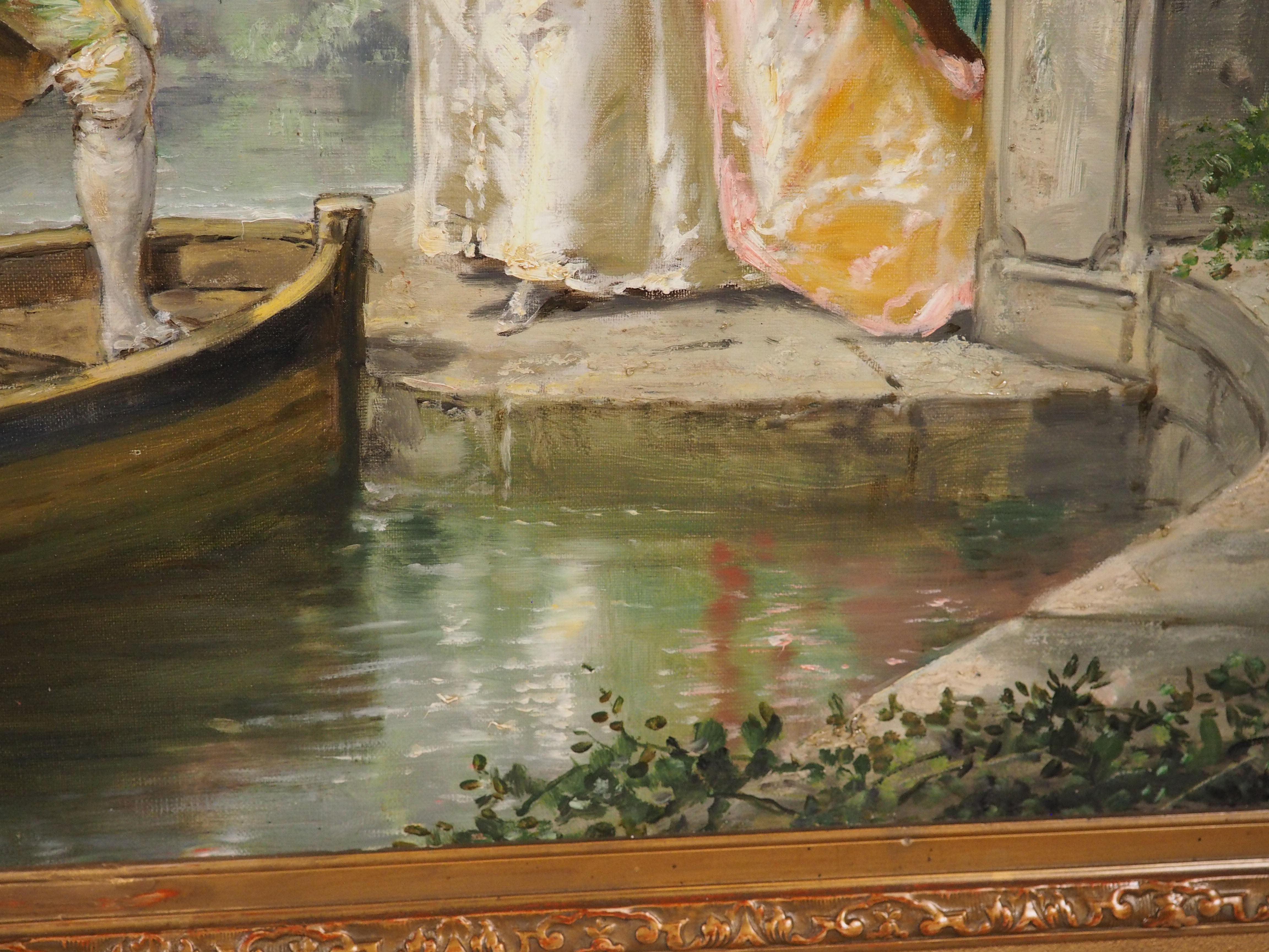 Antiguo óleo francés, 