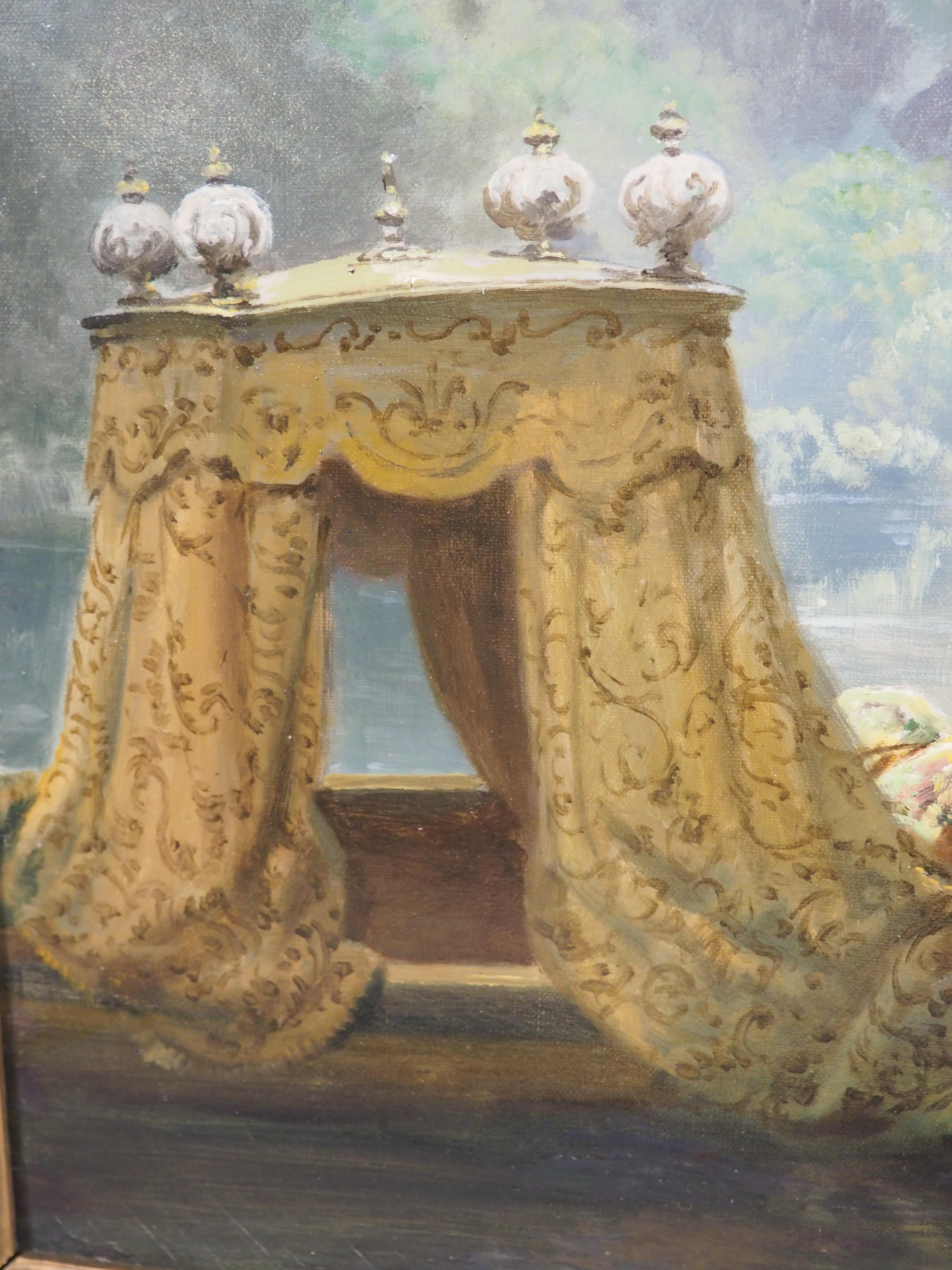 Antiguo óleo francés, 