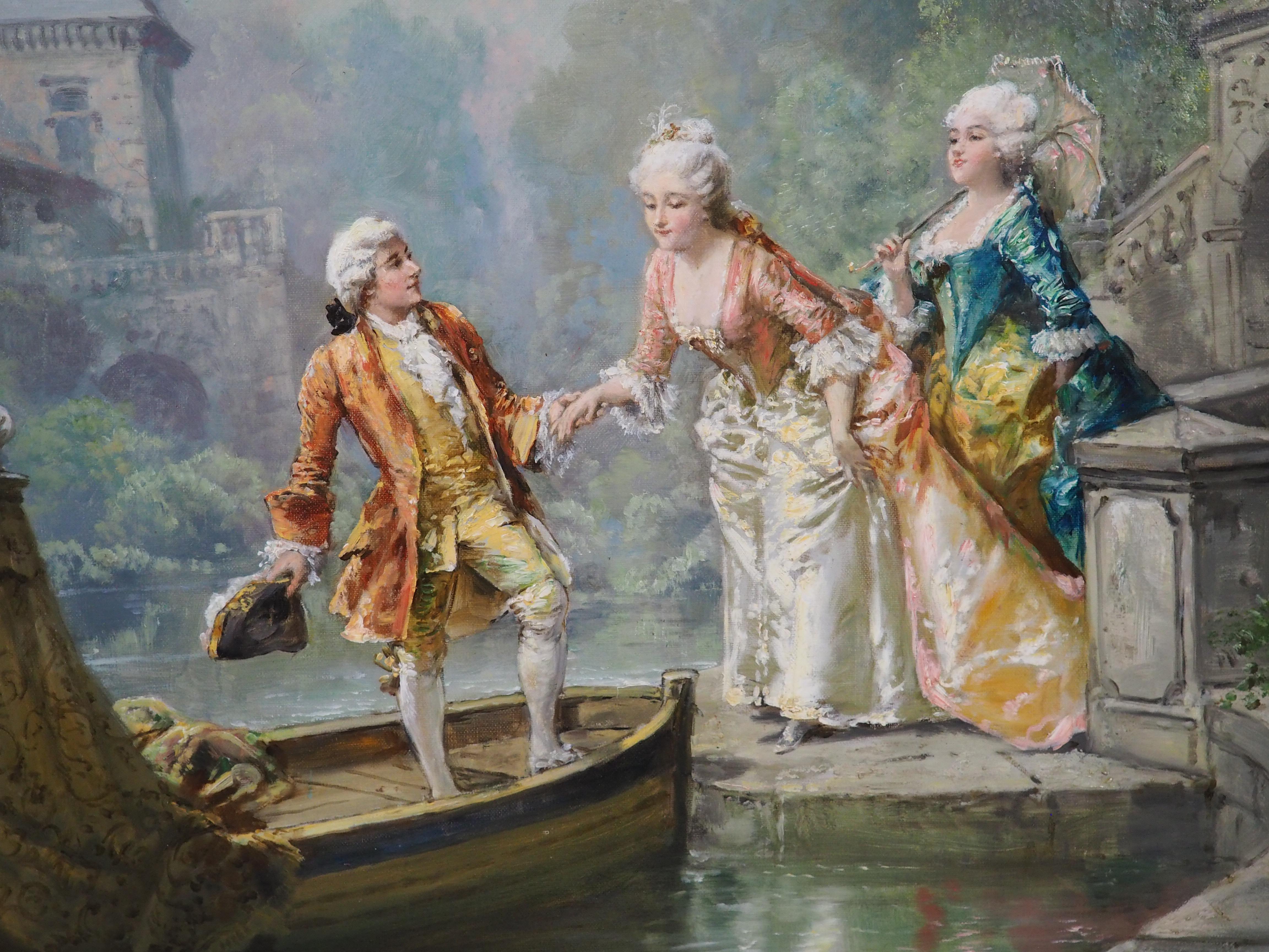 Antiguo óleo francés, 