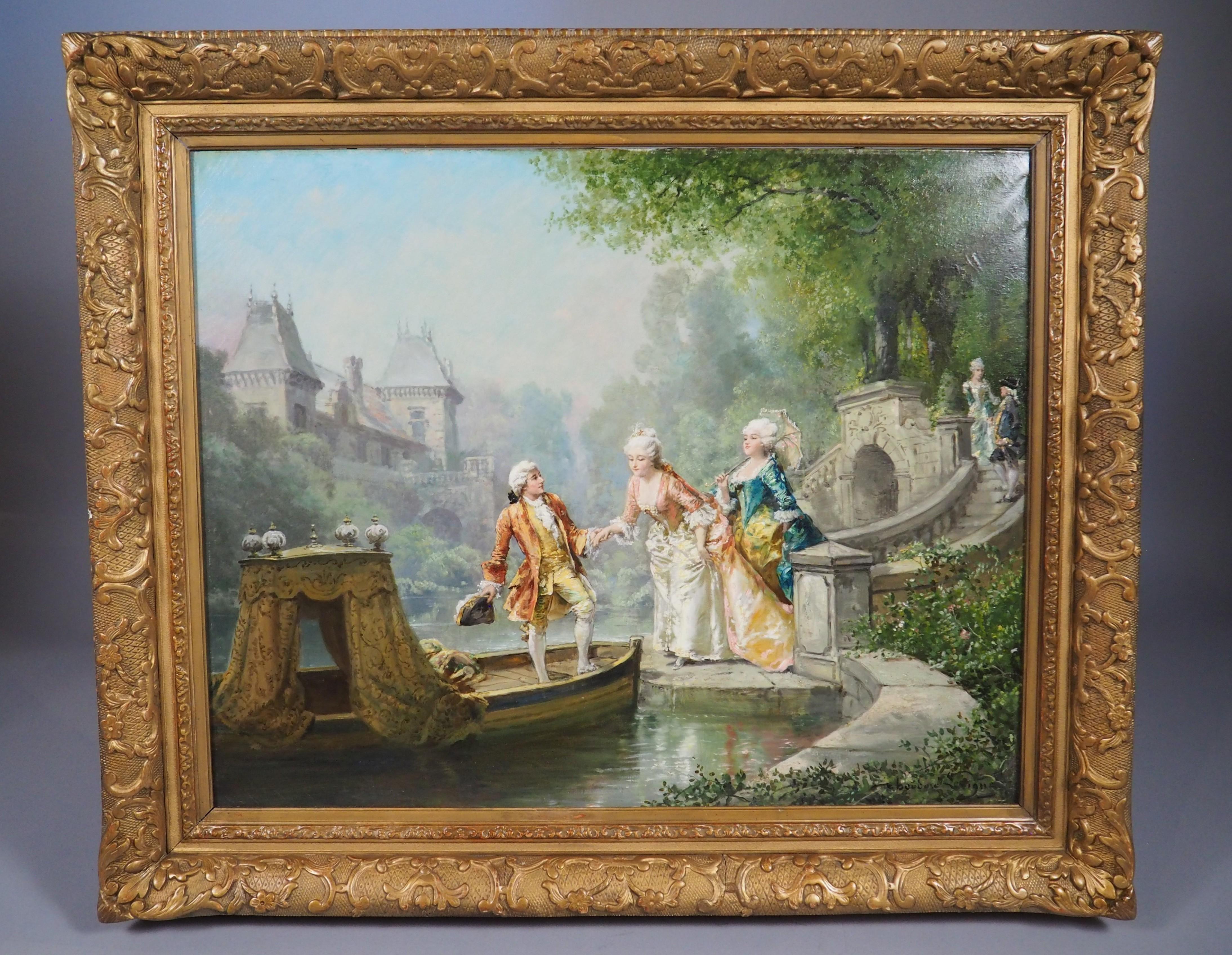 Antiguo óleo francés, 