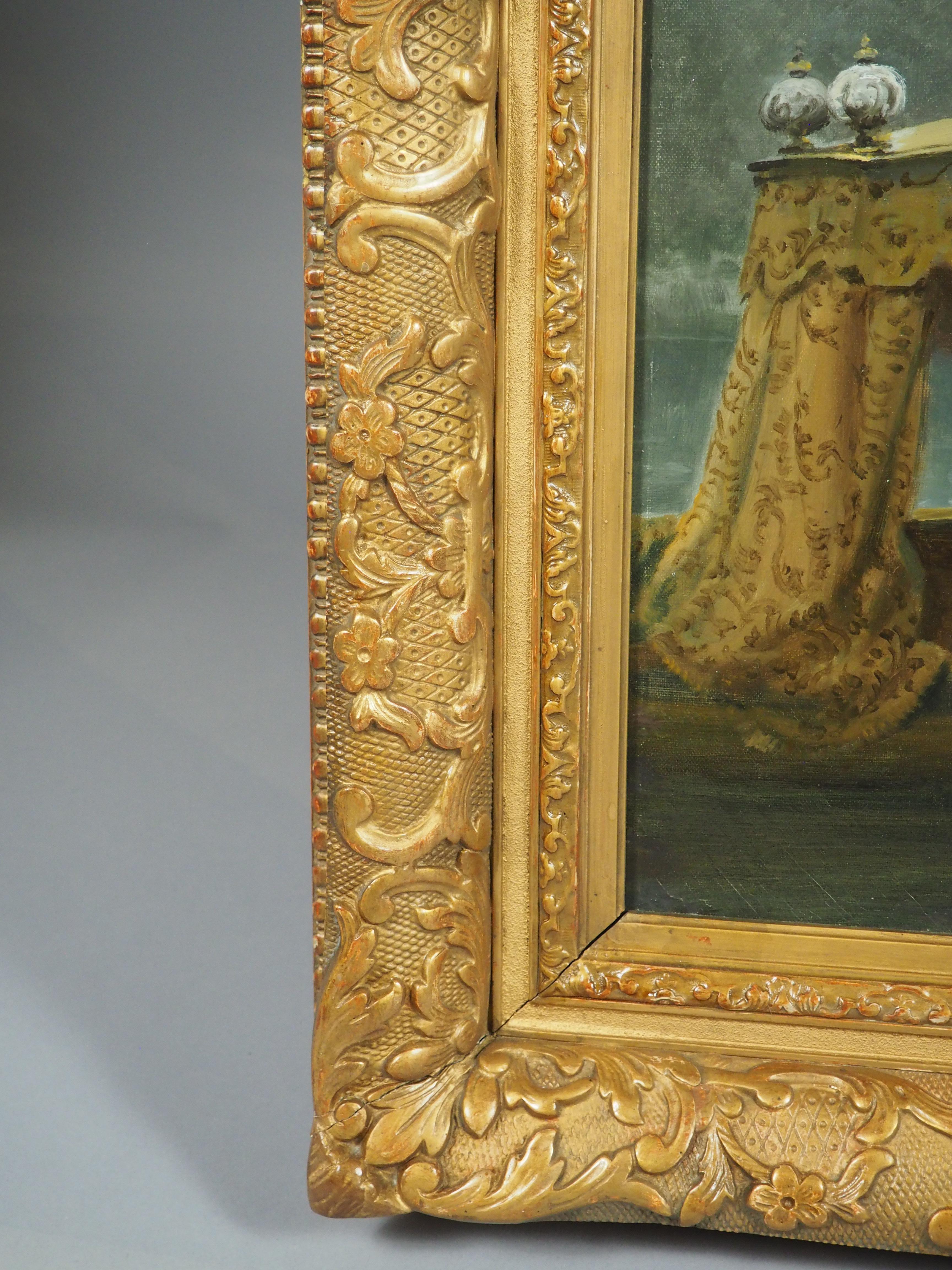 Antiguo óleo francés, 