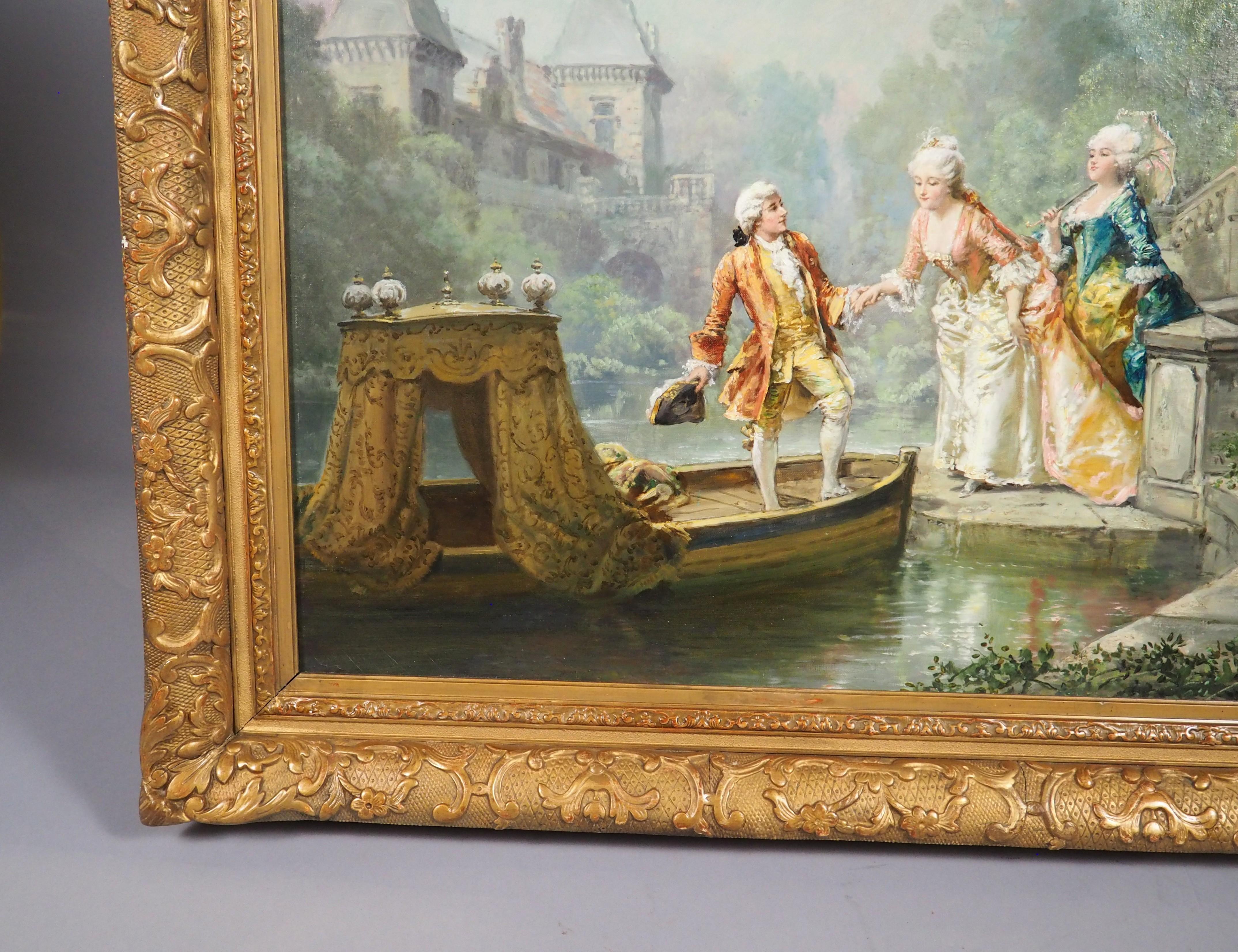 Antiguo óleo francés, 