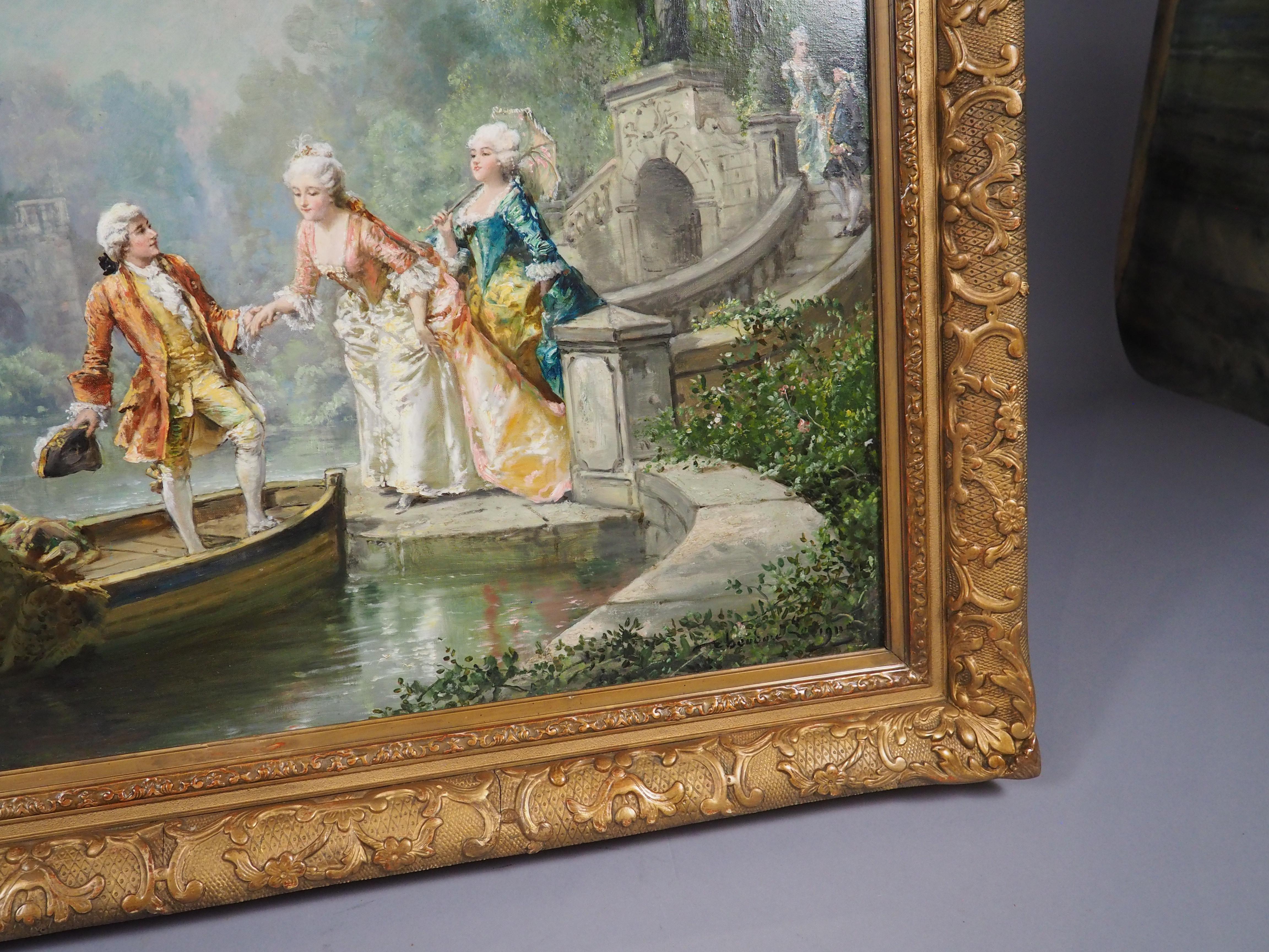 Antiguo óleo francés, 