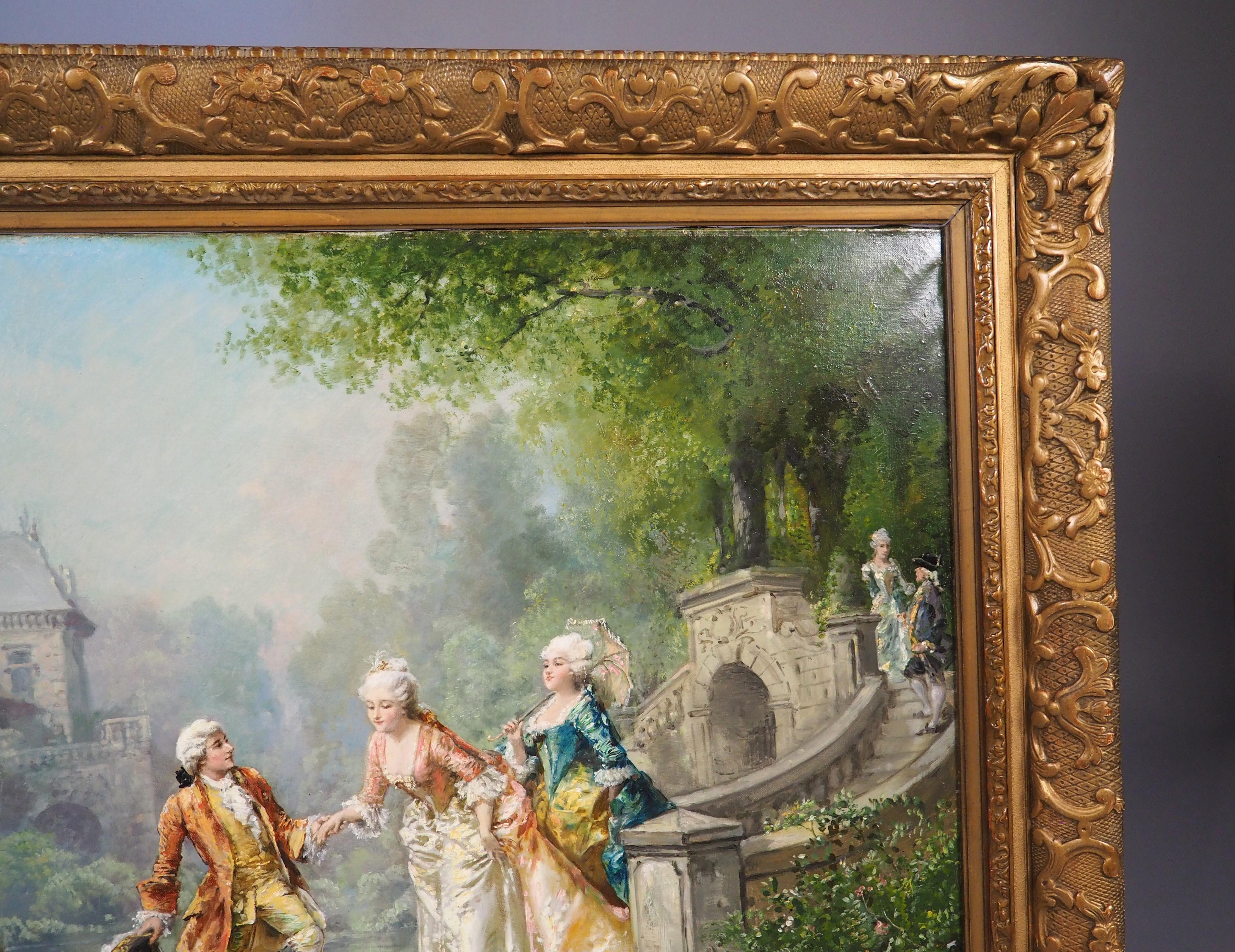 Antiguo óleo francés, 