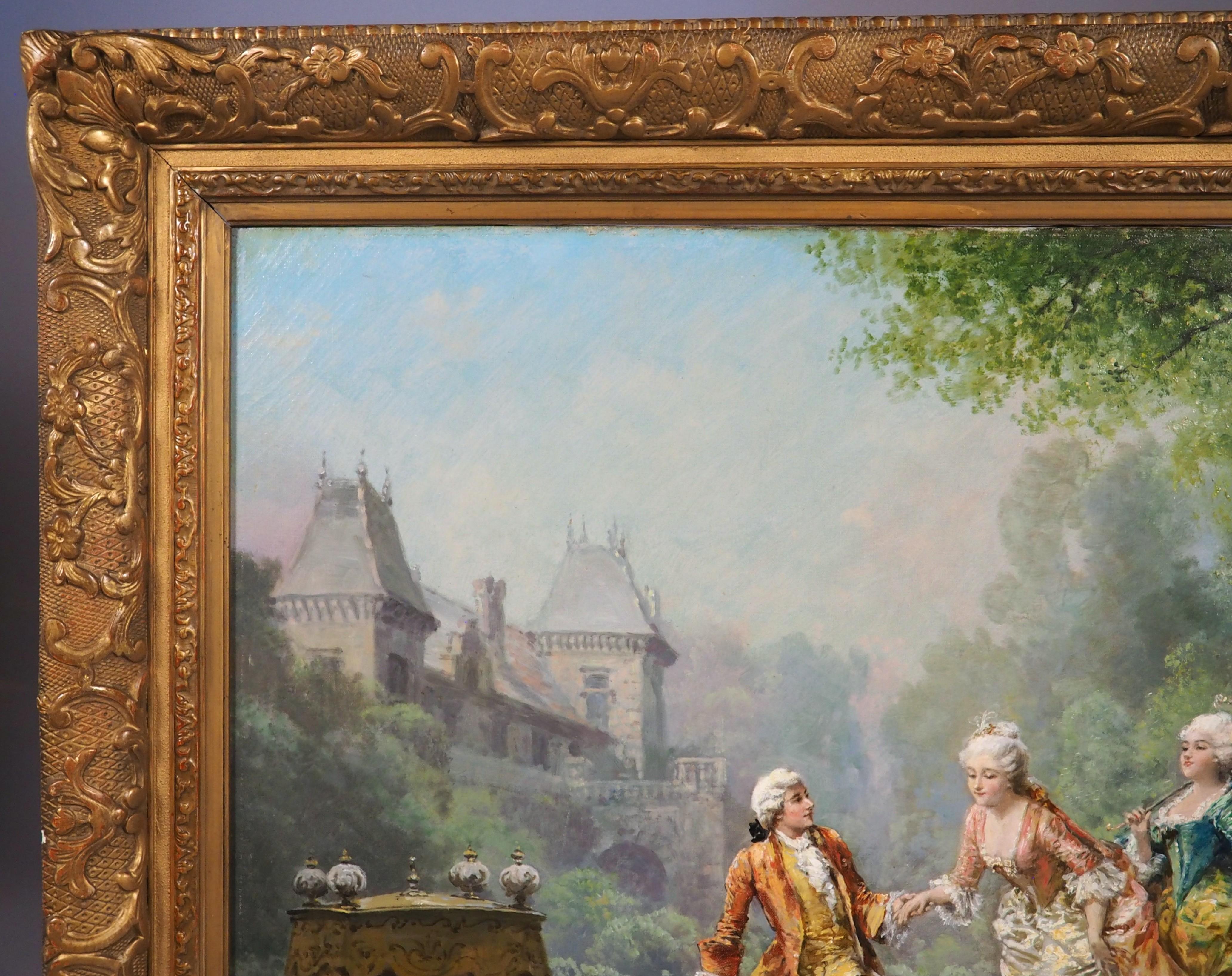 Antiguo óleo francés, 