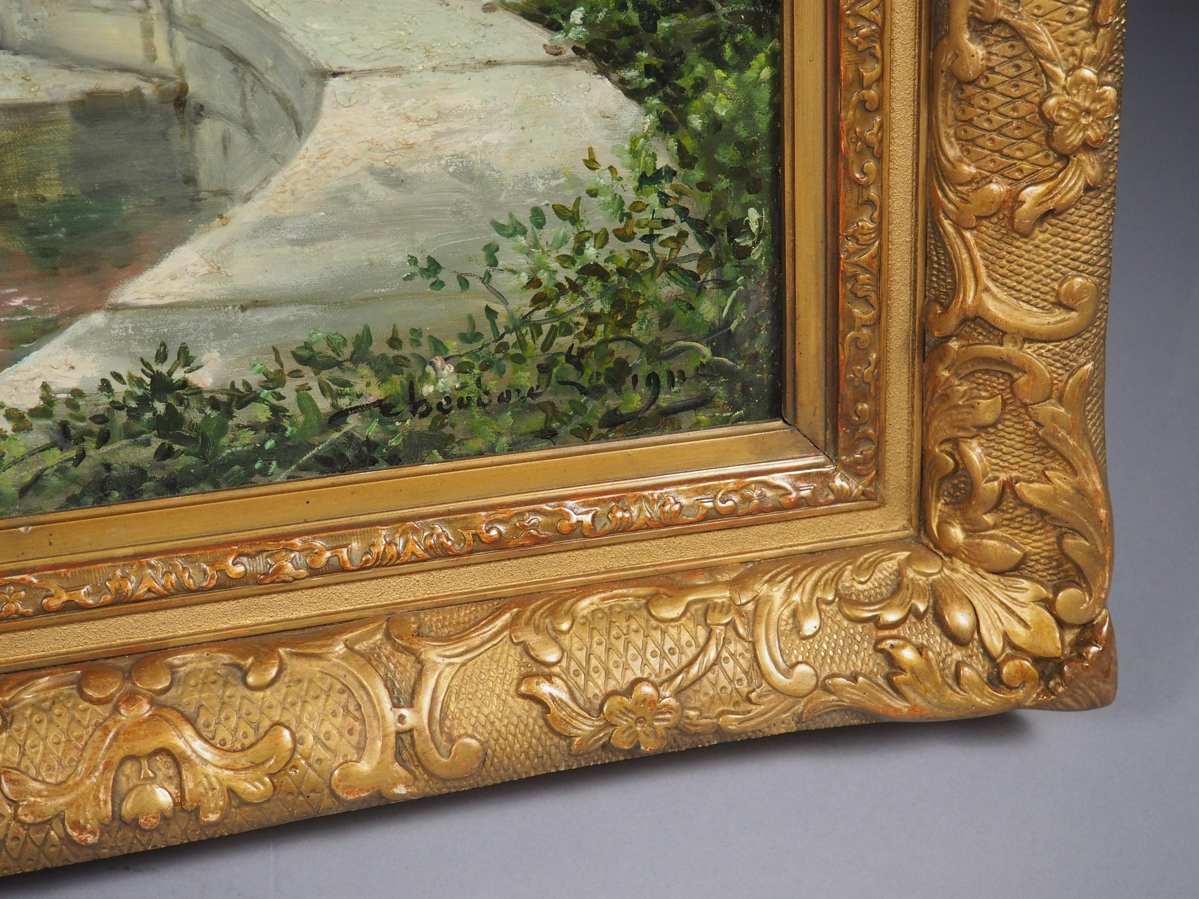 Antiguo óleo francés, 