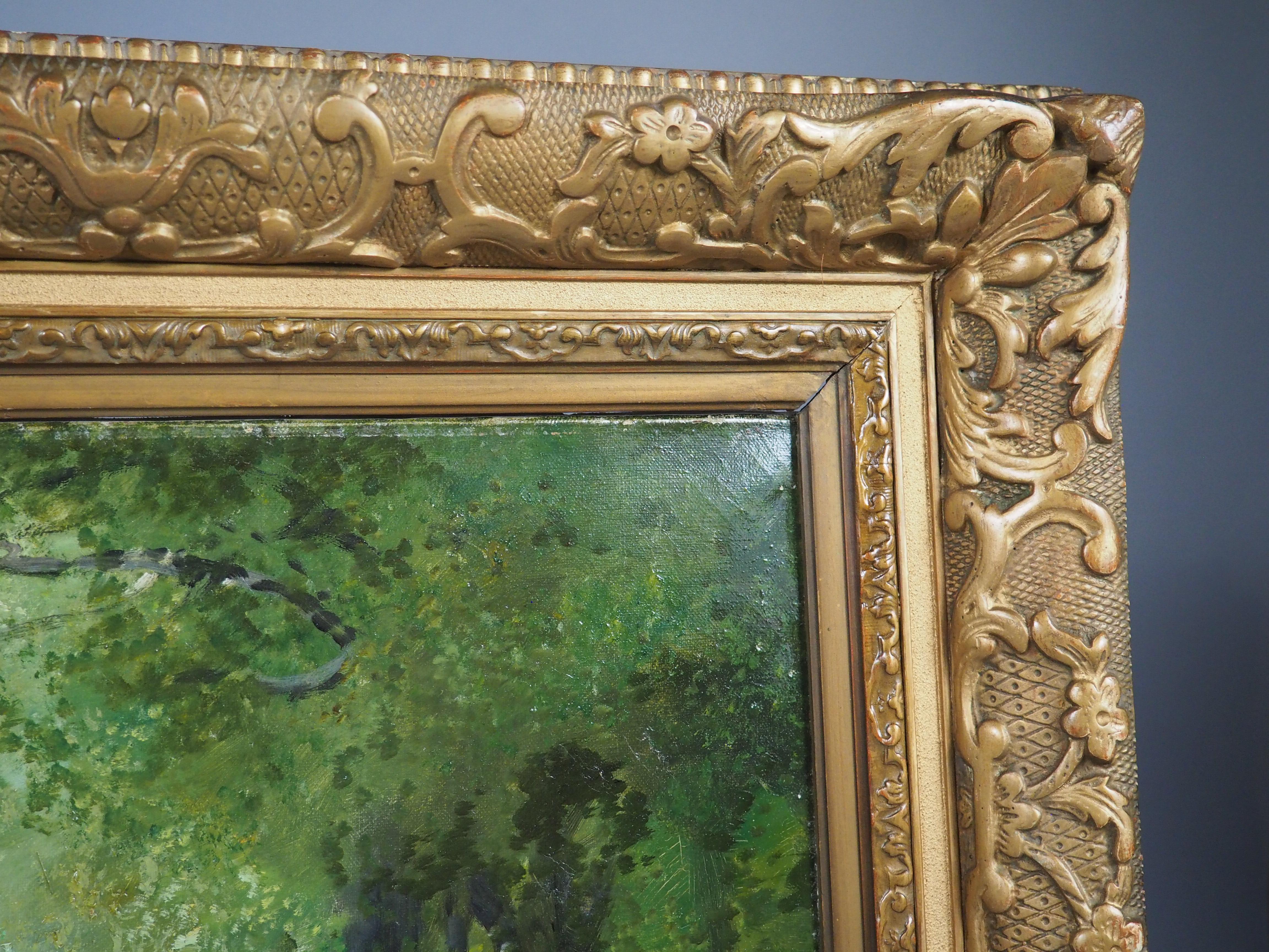 Antiguo óleo francés, 