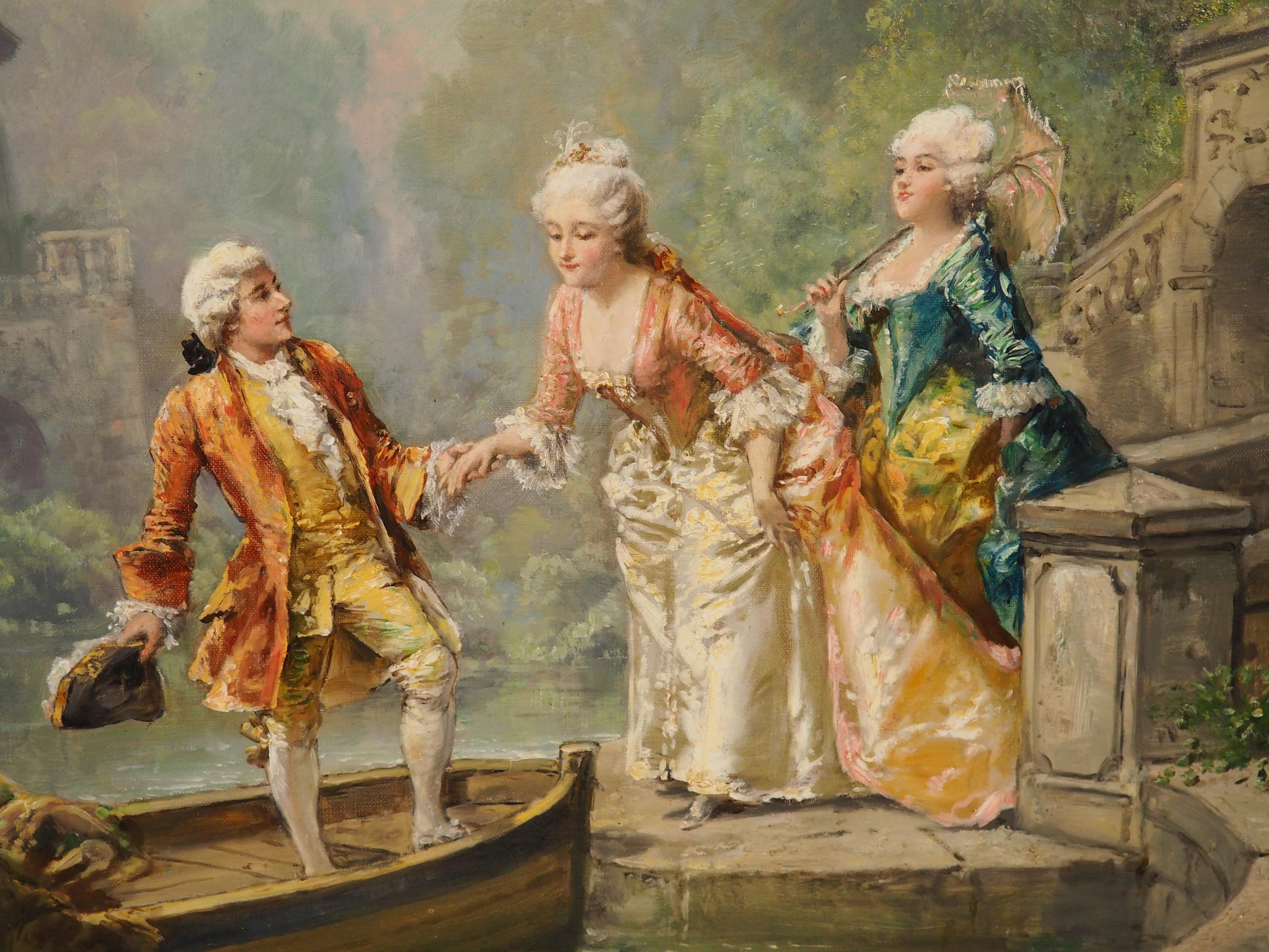 Antiguo óleo francés, 