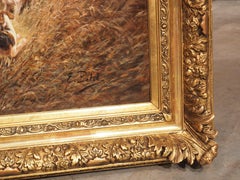 Peinture à l'huile française ancienne d'une chasse à la charrue, signée E. Petit (1839-1886)