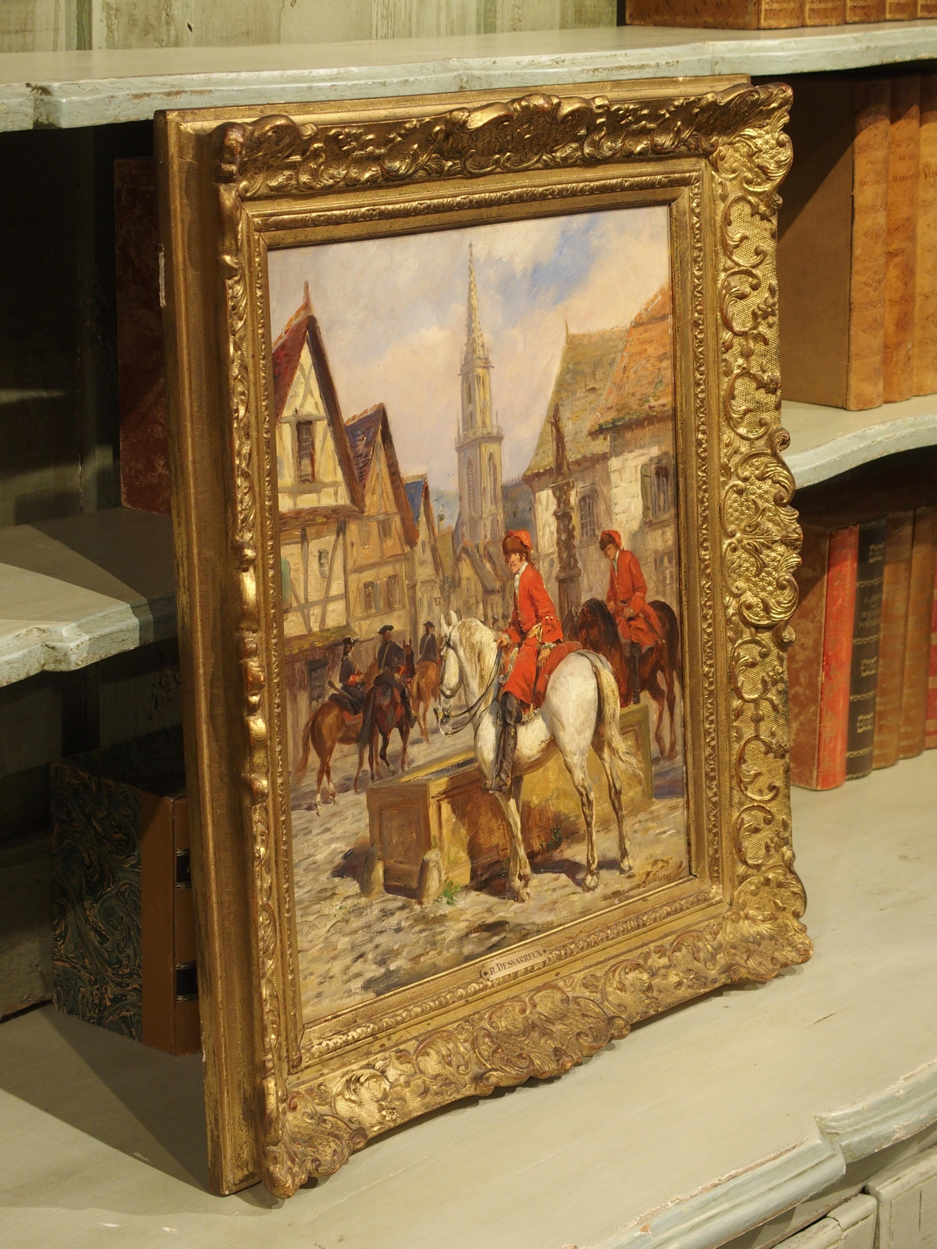 Antique French Oil Painting on Board by Desvarreux, 1876-1963 4