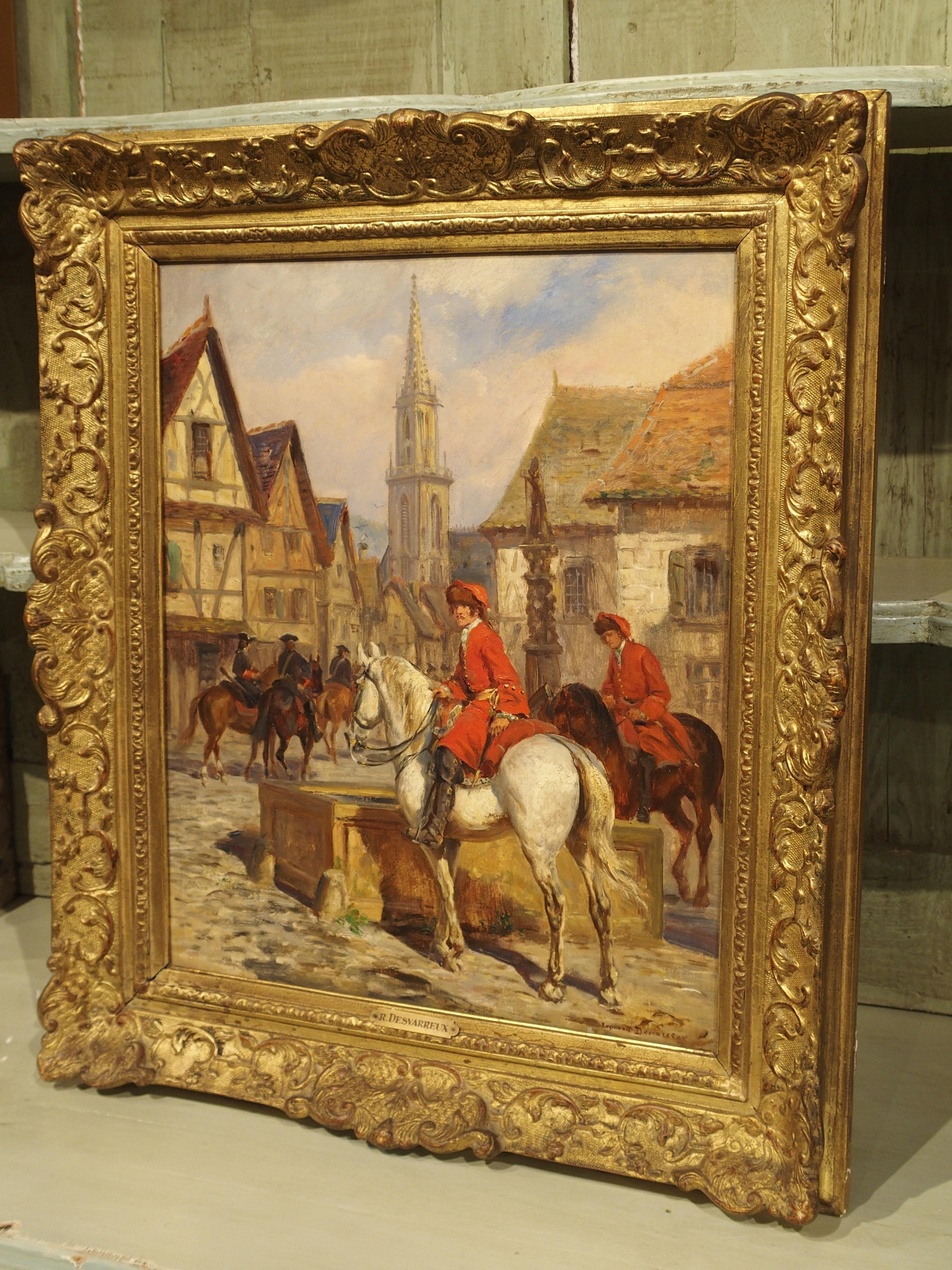 Antique French Oil Painting on Board by Desvarreux, 1876-1963 12