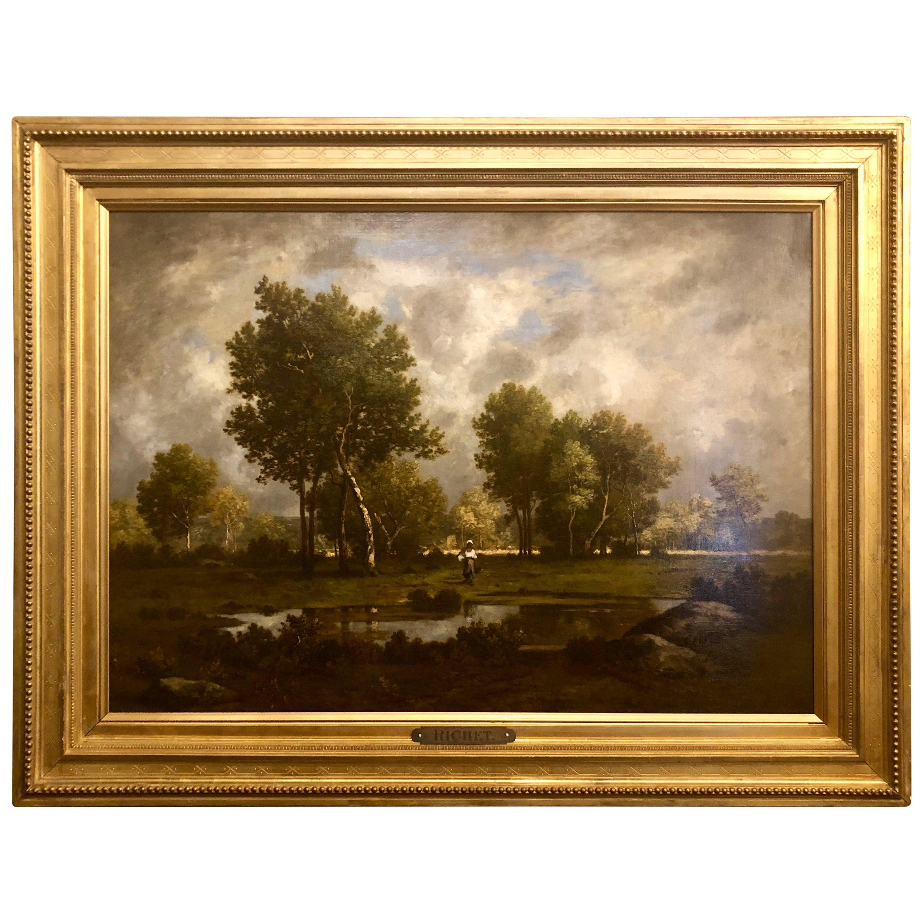 19th Century Antique French Oil Painting 