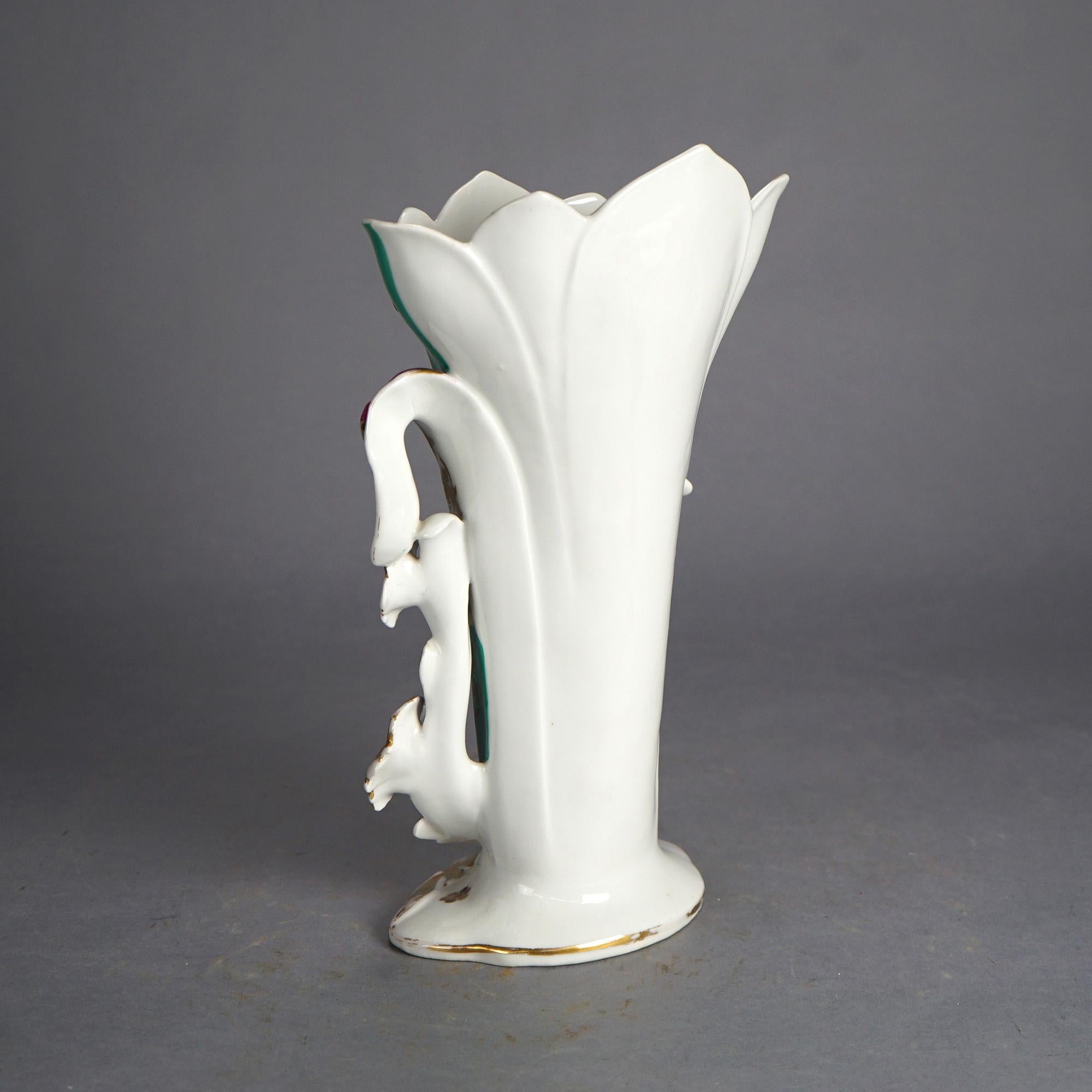 Antique French Old Paris Porcelain Hand Painted & Gilt Spill Vase C1880 2