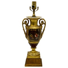 Antique French Old Paris Porcelain Lamp