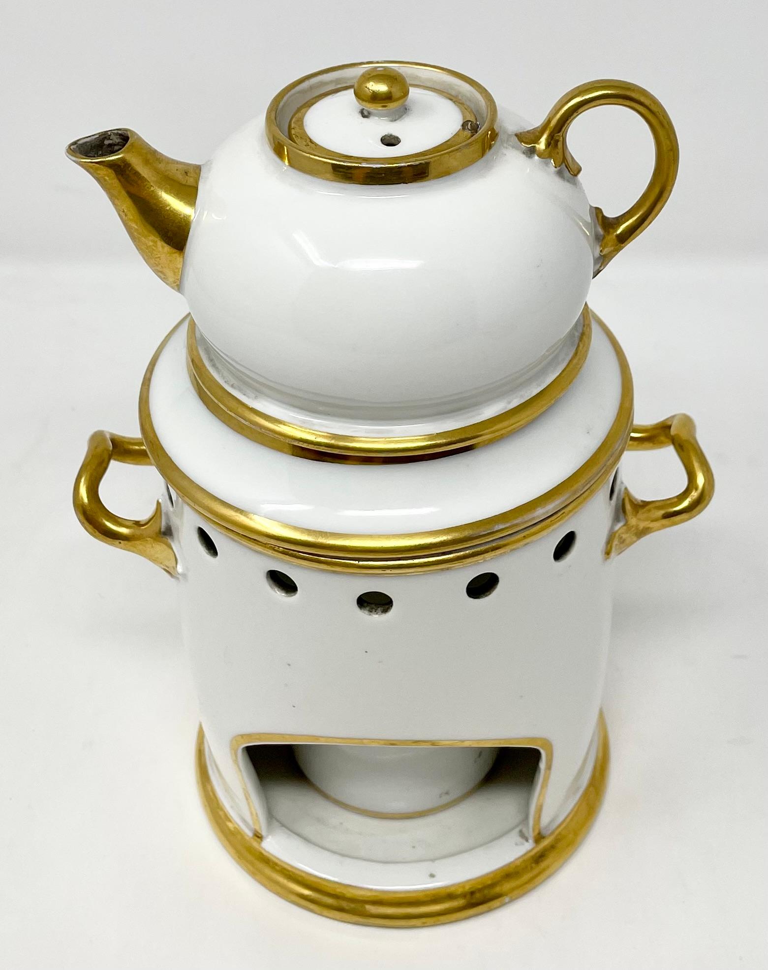 Antique French Old Paris Porcelain Veilleuse or Tea Warmer Night Light, Ca. 1900 For Sale 1