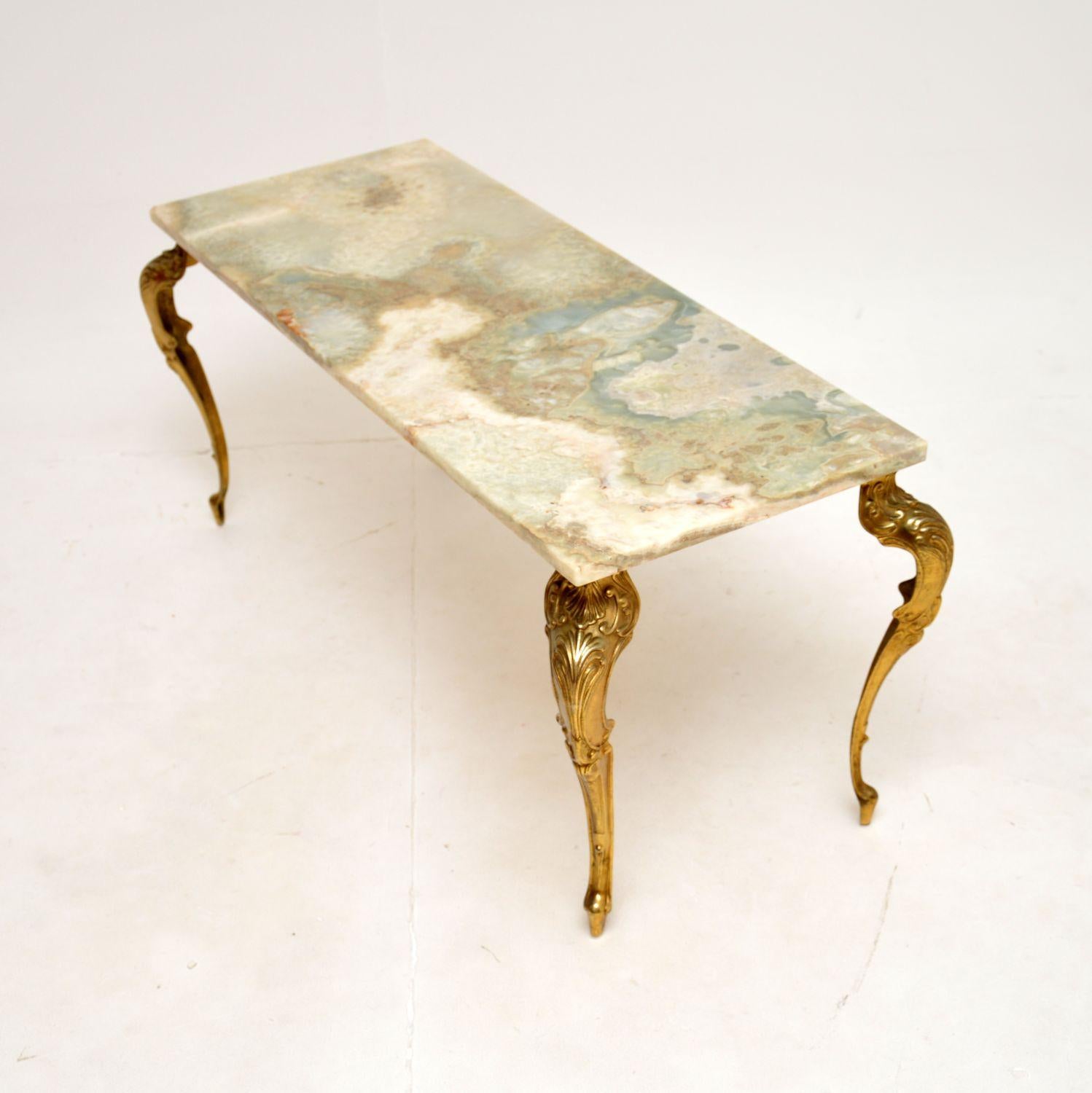 Antique French Onyx and Brass Coffee Table In Good Condition In London, GB