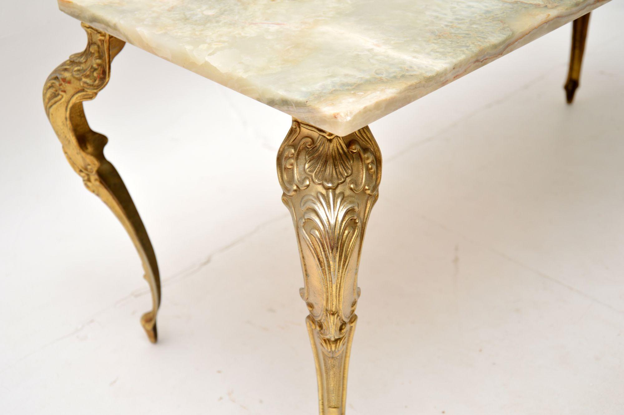 Antique French Onyx and Brass Coffee Table 4