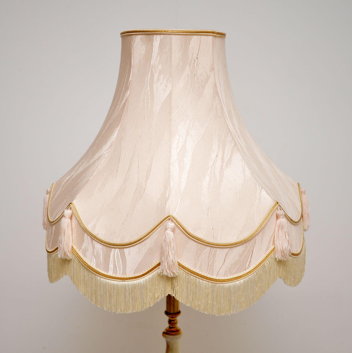 Neoclassical Antique French Onyx and Brass Floor Lamp For Sale