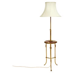 Antique French Onyx and Brass Floor Lamp