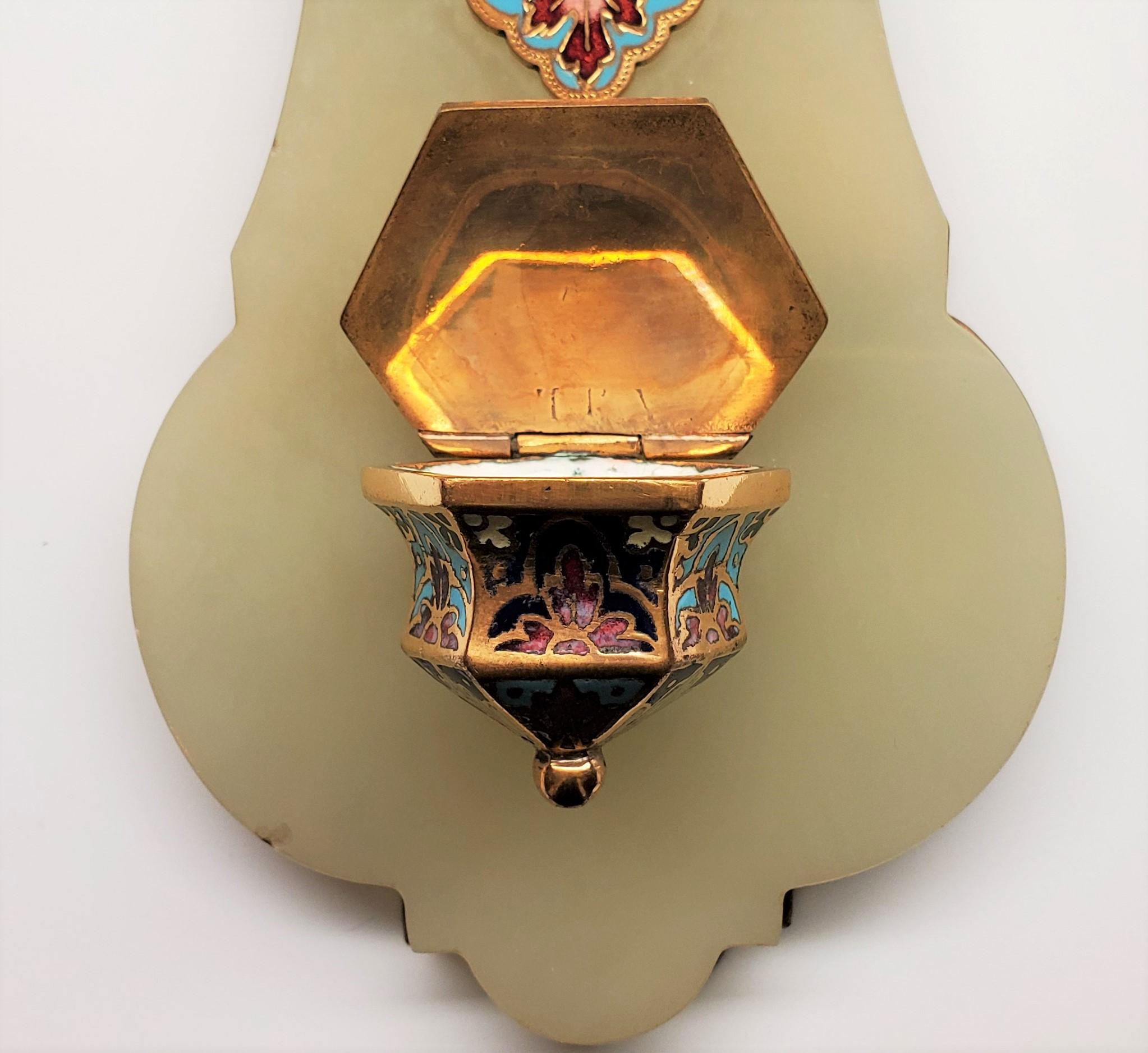 Cloissoné Antique French Onyx and Cloisonné Benetier 'Holy Water Font', circa 1885