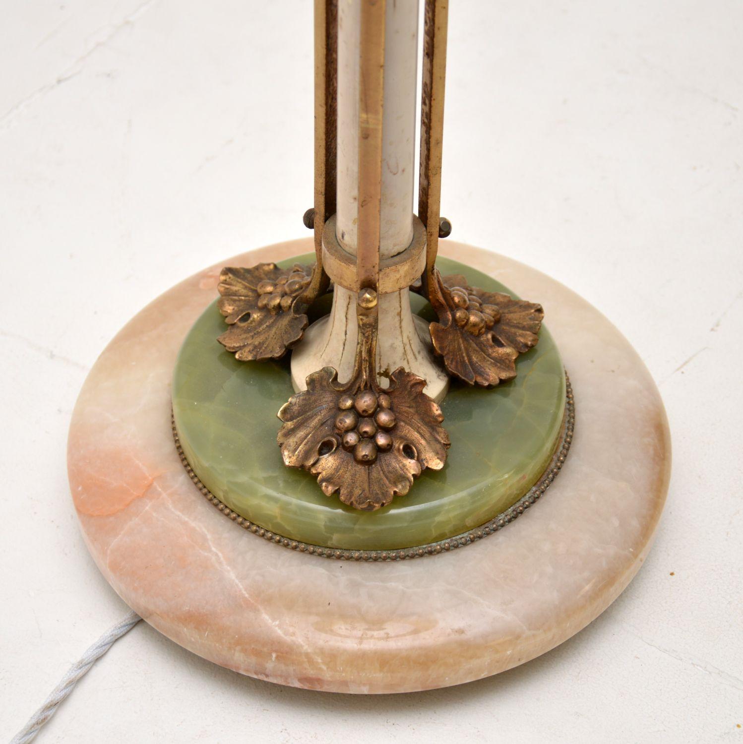 Antique French Onyx and Gilt Metal Floor Lamp For Sale 3