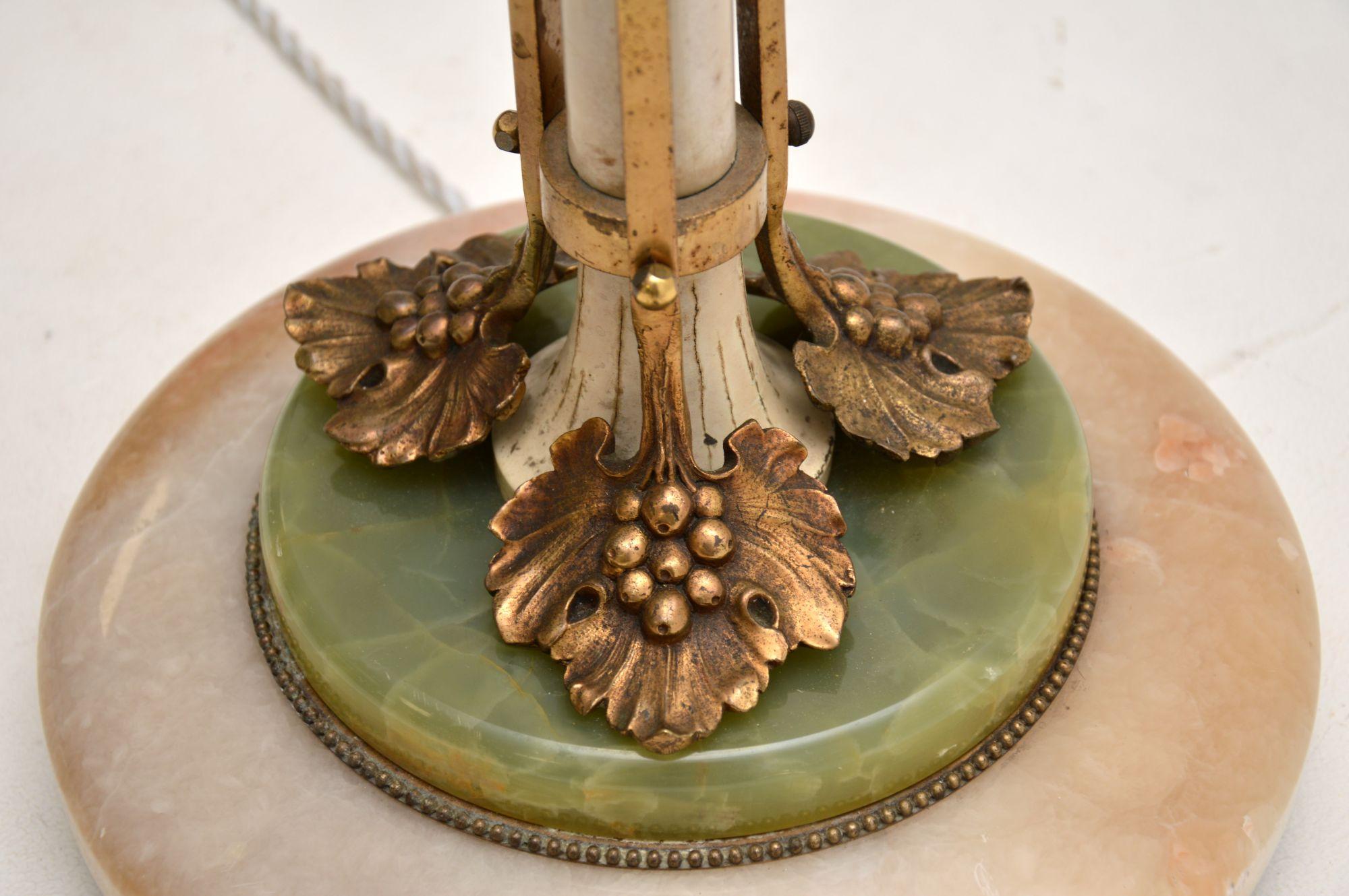 Antique French Onyx and Gilt Metal Floor Lamp 4